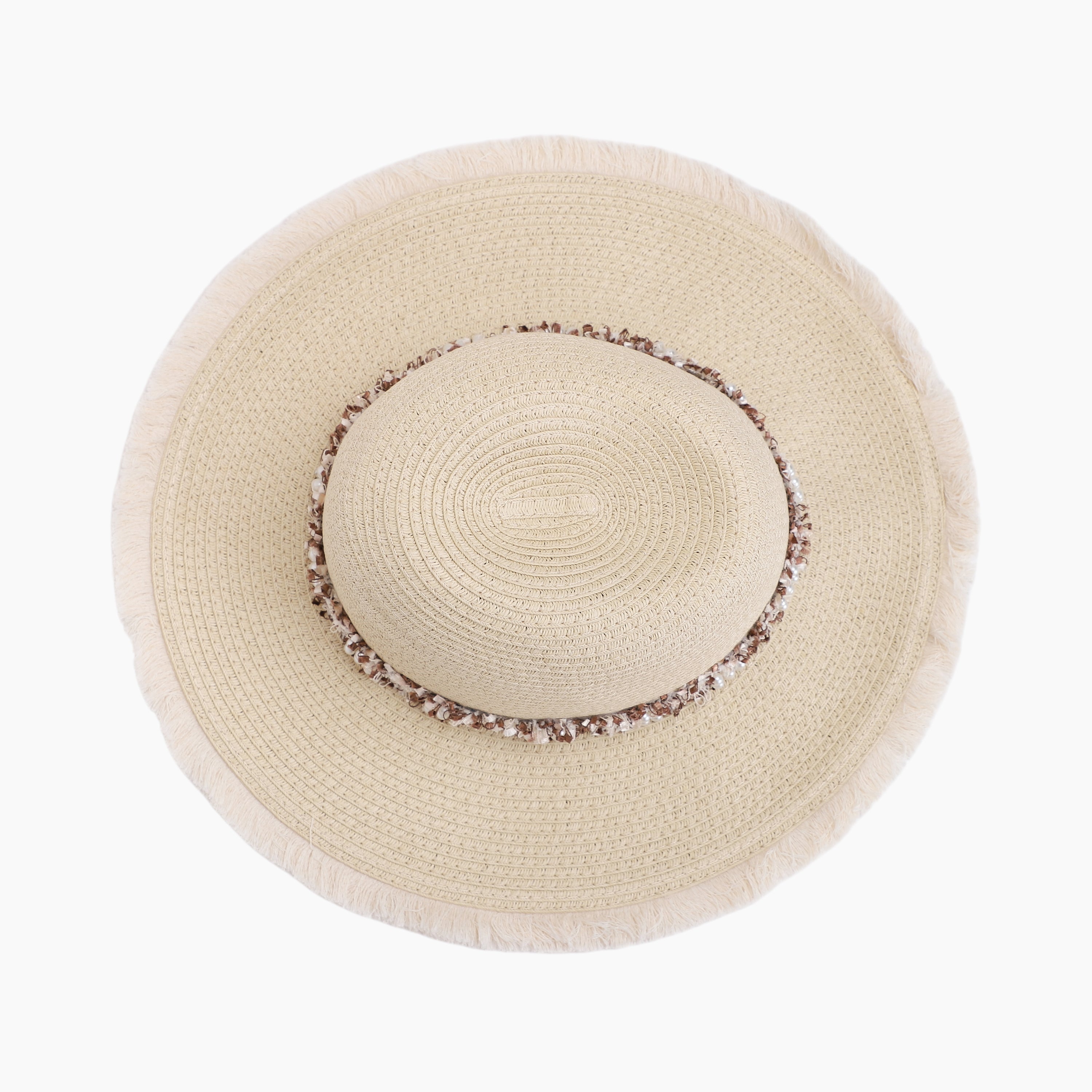 US Stock Wholesale Women's Paper Straw Fedora Hat with  Flat Brim and UPF 50+ Sun Protection