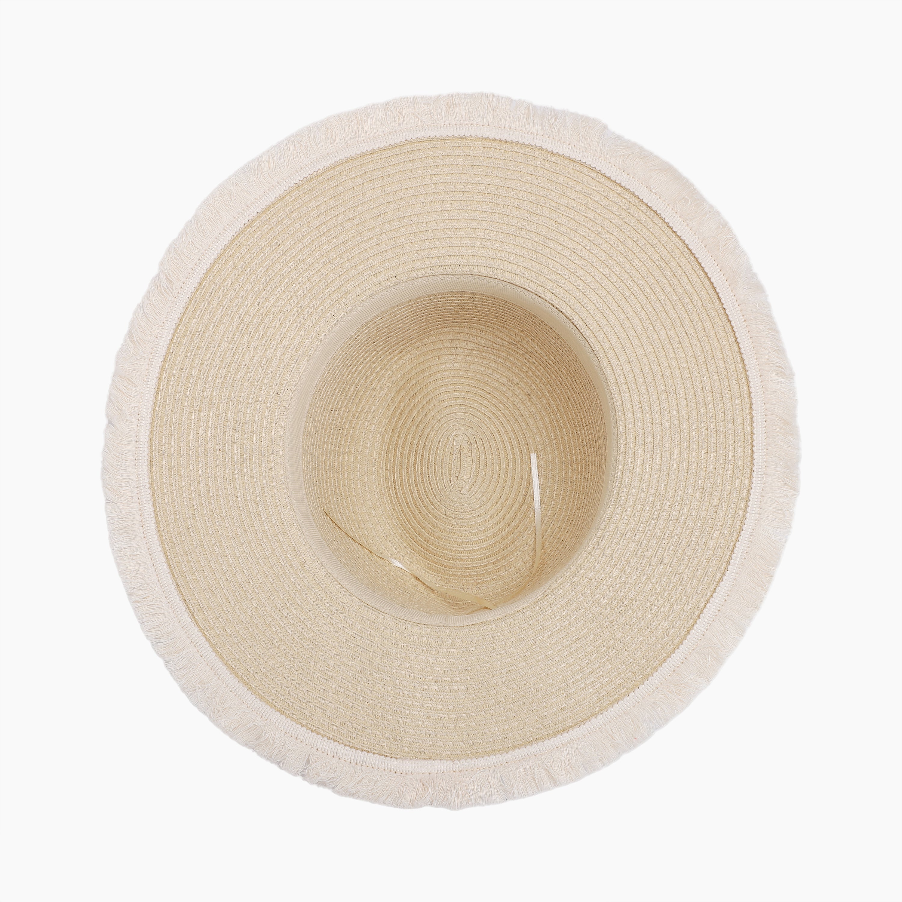 US Stock Wholesale Women's Paper Straw Fedora Hat with  Flat Brim and UPF 50+ Sun Protection