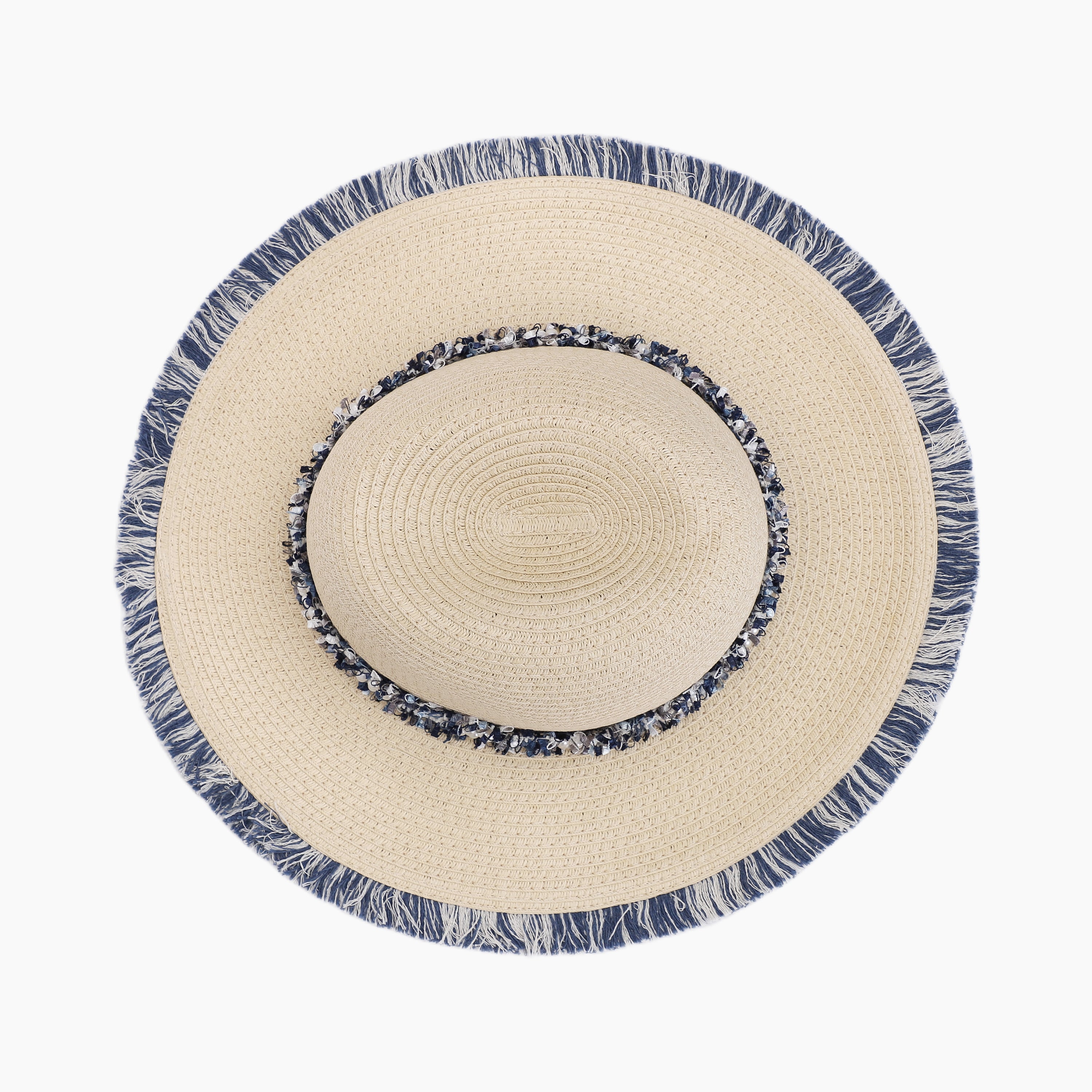 US Stock Wholesale Women's Paper Straw Fedora Hat with  Flat Brim and UPF 50+ Sun Protection