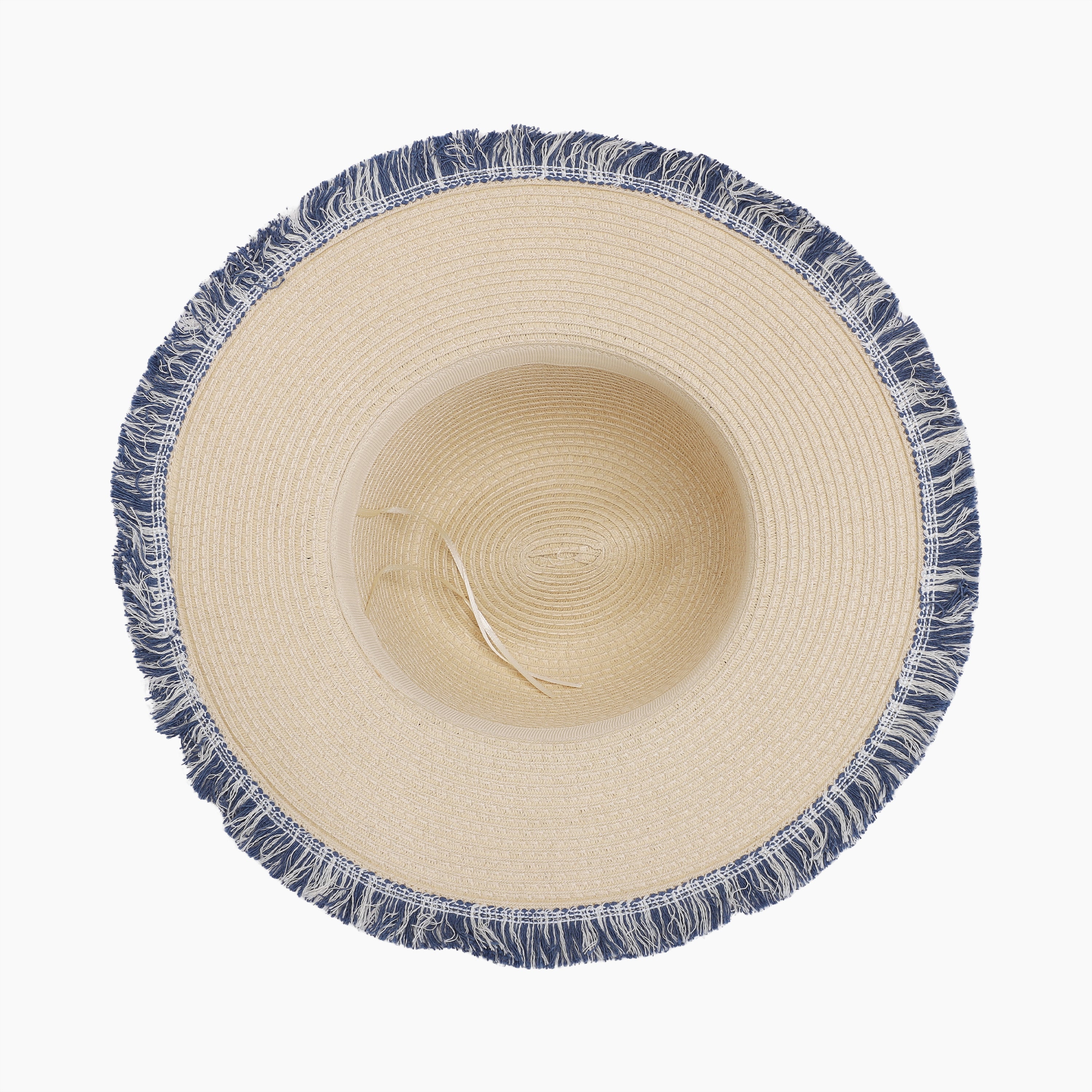US Stock Wholesale Women's Paper Straw Fedora Hat with  Flat Brim and UPF 50+ Sun Protection