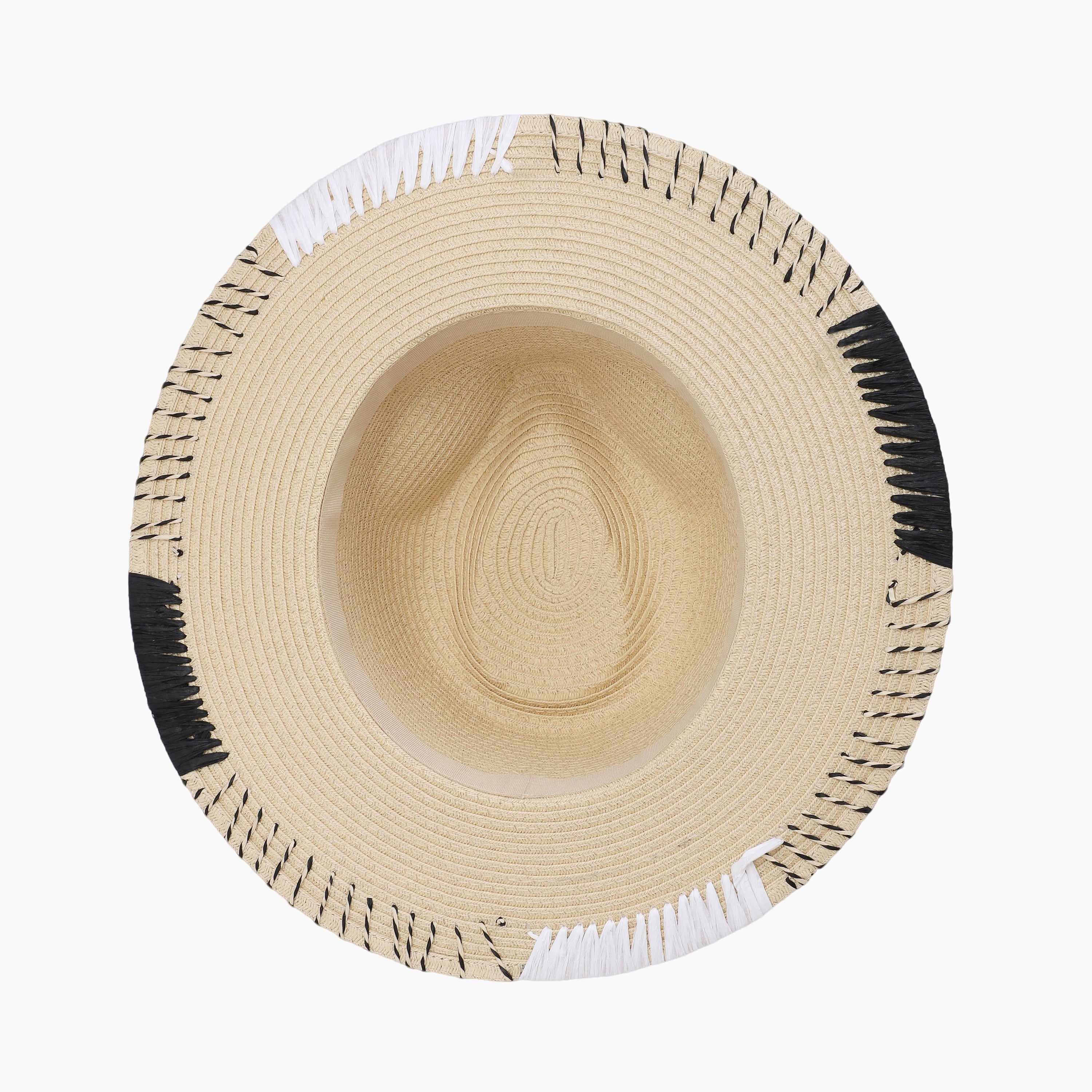 US Stock Wholesale Unisex Paper Straw Fedora Hat with  Flat Brim and UPF 50+ Sun Protection