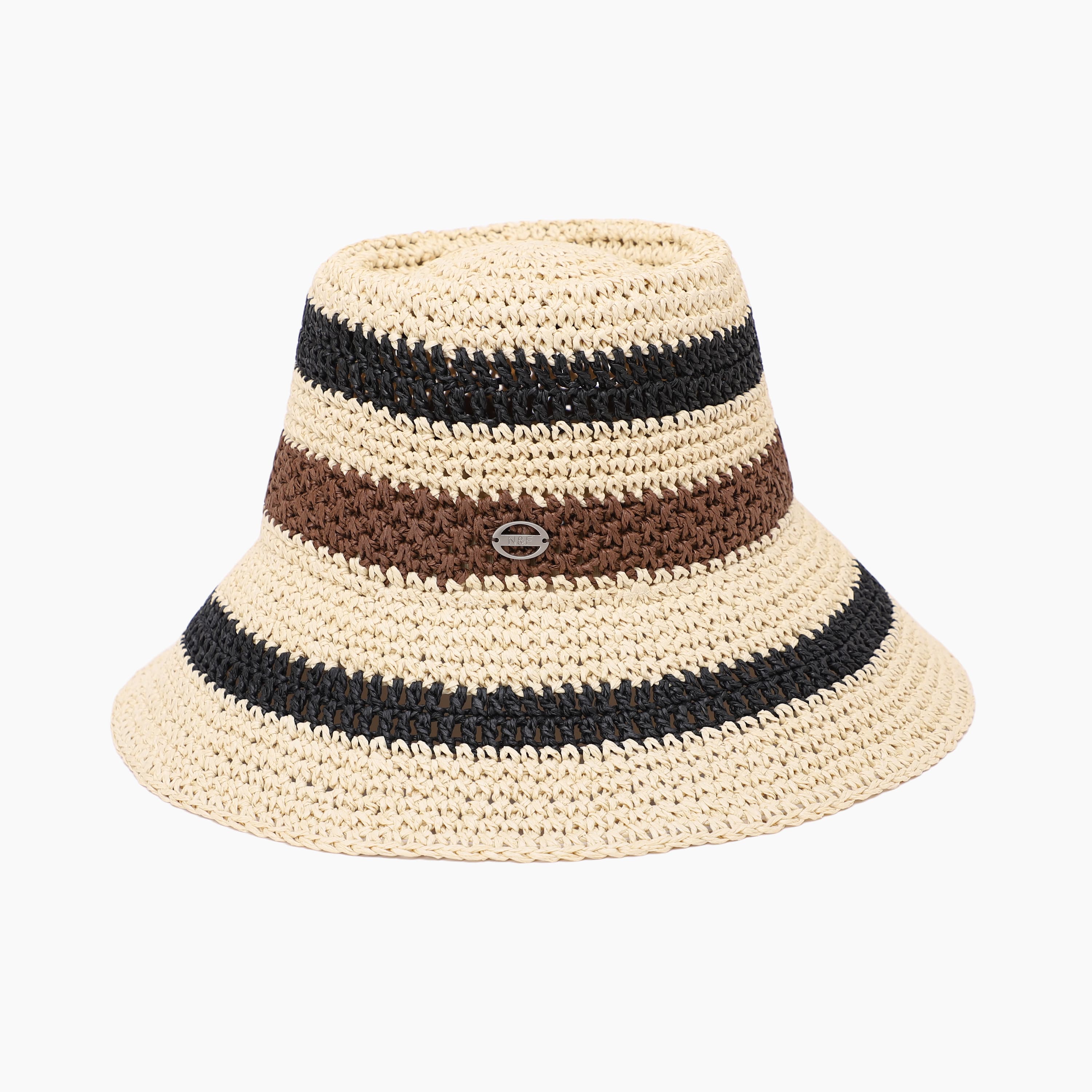 US Stock Wholesale Women's Paper Straw Bucket Hat with Wide Brim and UPF 50+ Sun Protection