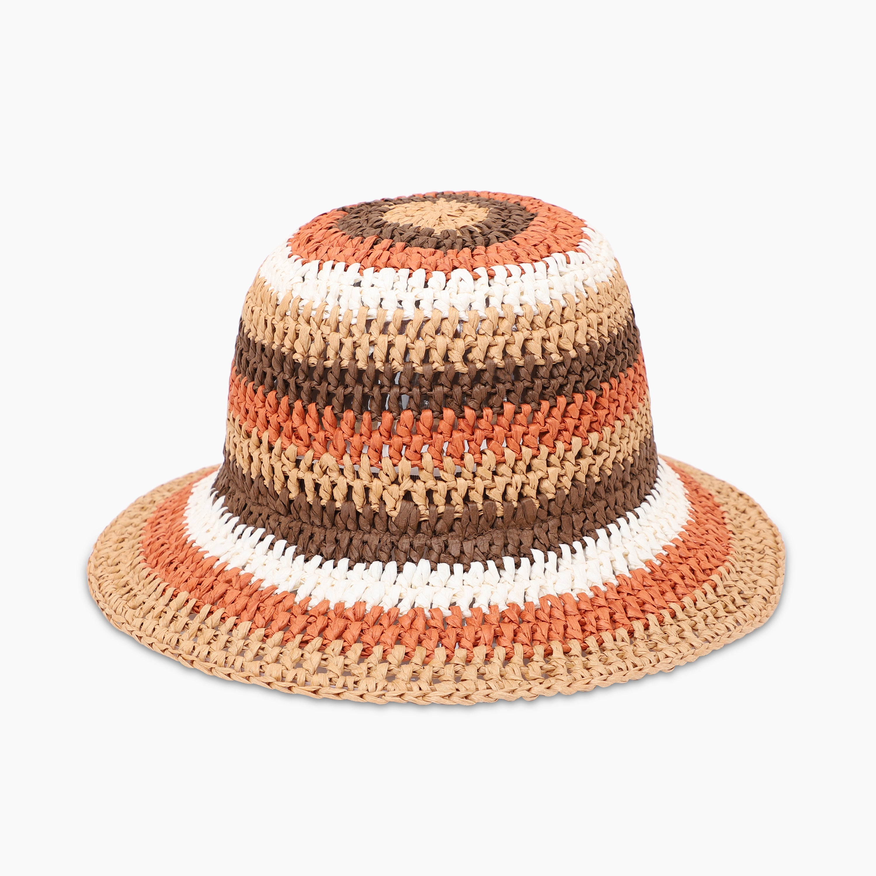 US Stock Wholesale Women's Paper Straw Bucket Hat with Wide Brim and UPF 50+ Sun Protection