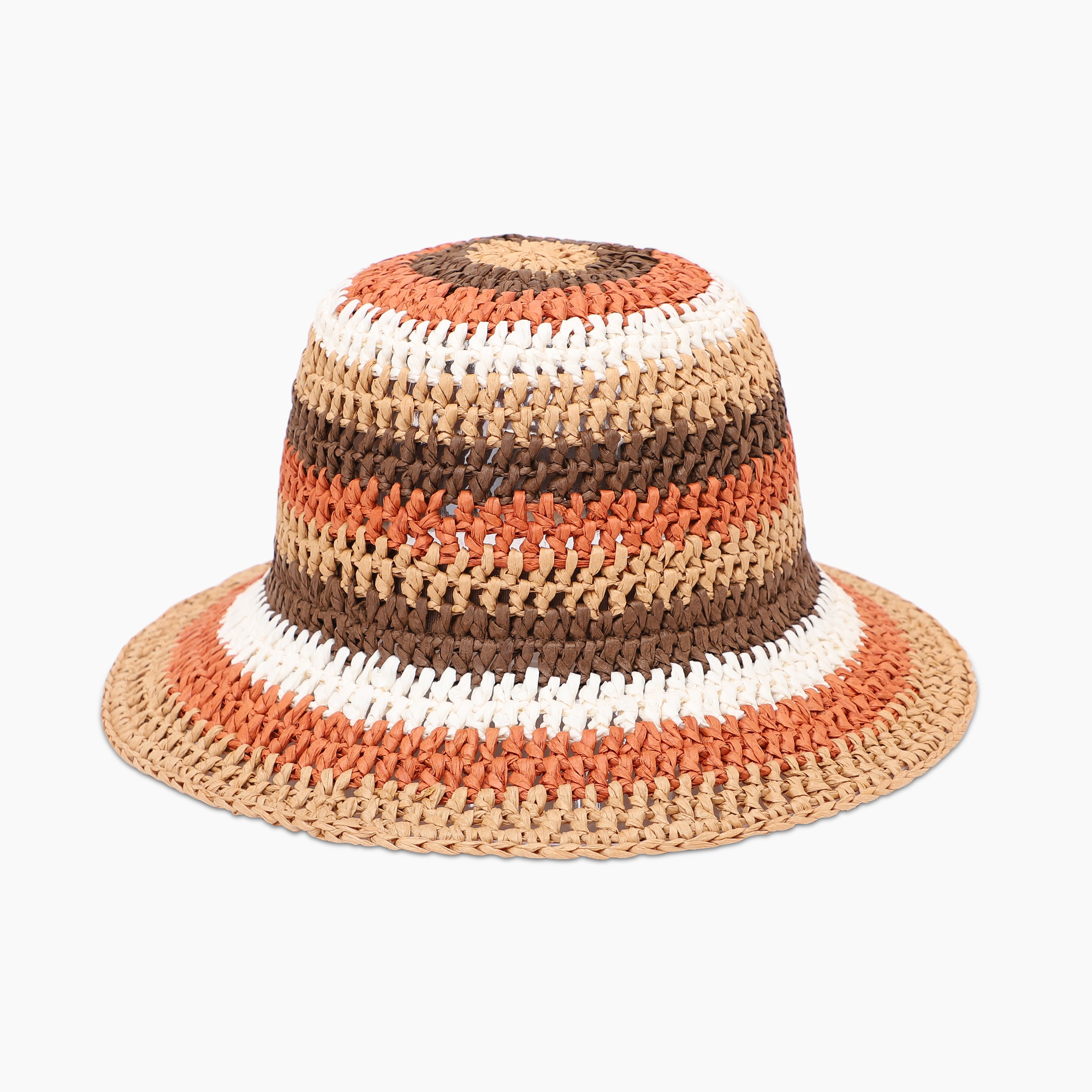 US Stock Wholesale Women's Paper Straw Bucket Hat with Wide Brim and UPF 50+ Sun Protection