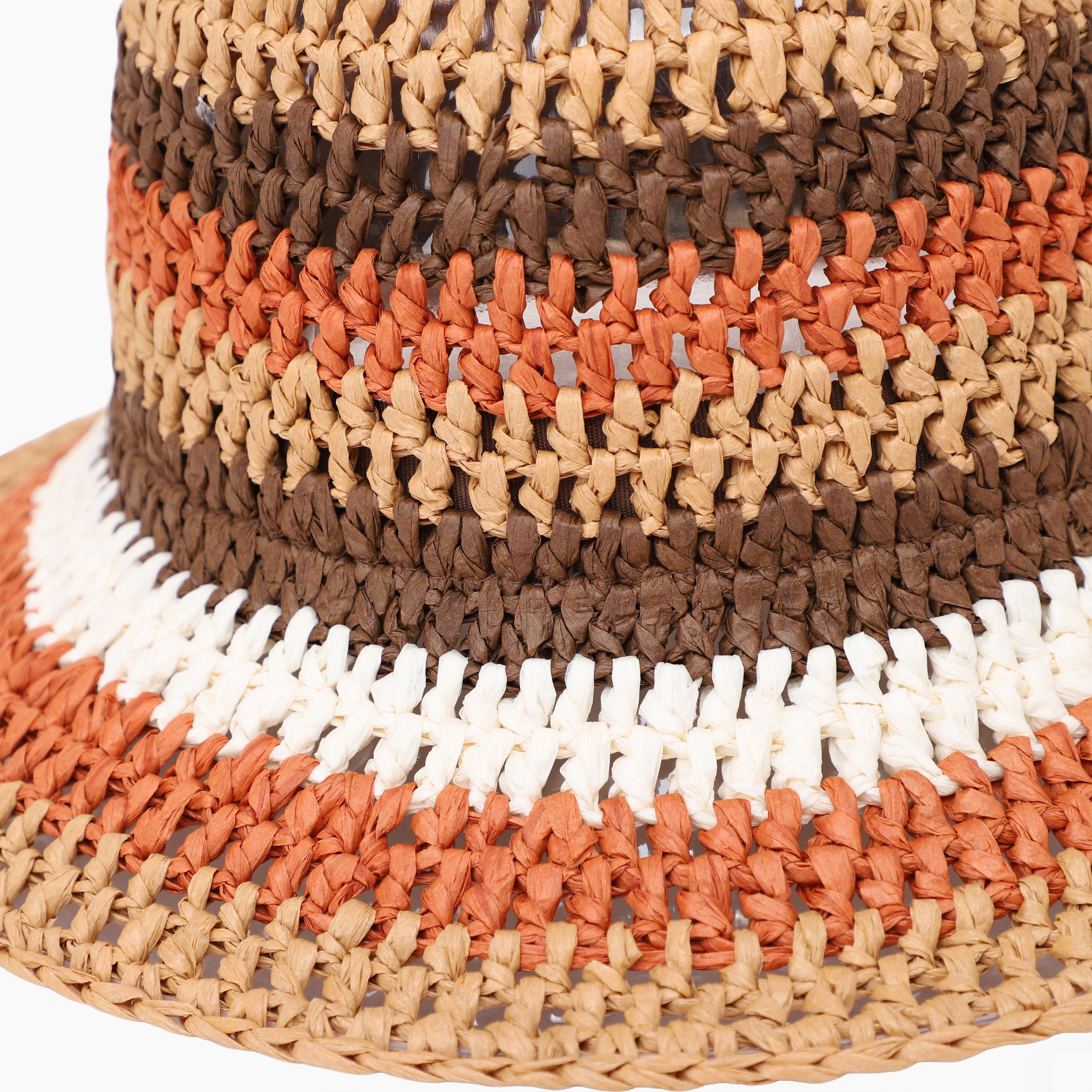US Stock Wholesale Women's Paper Straw Bucket Hat with Wide Brim and UPF 50+ Sun Protection