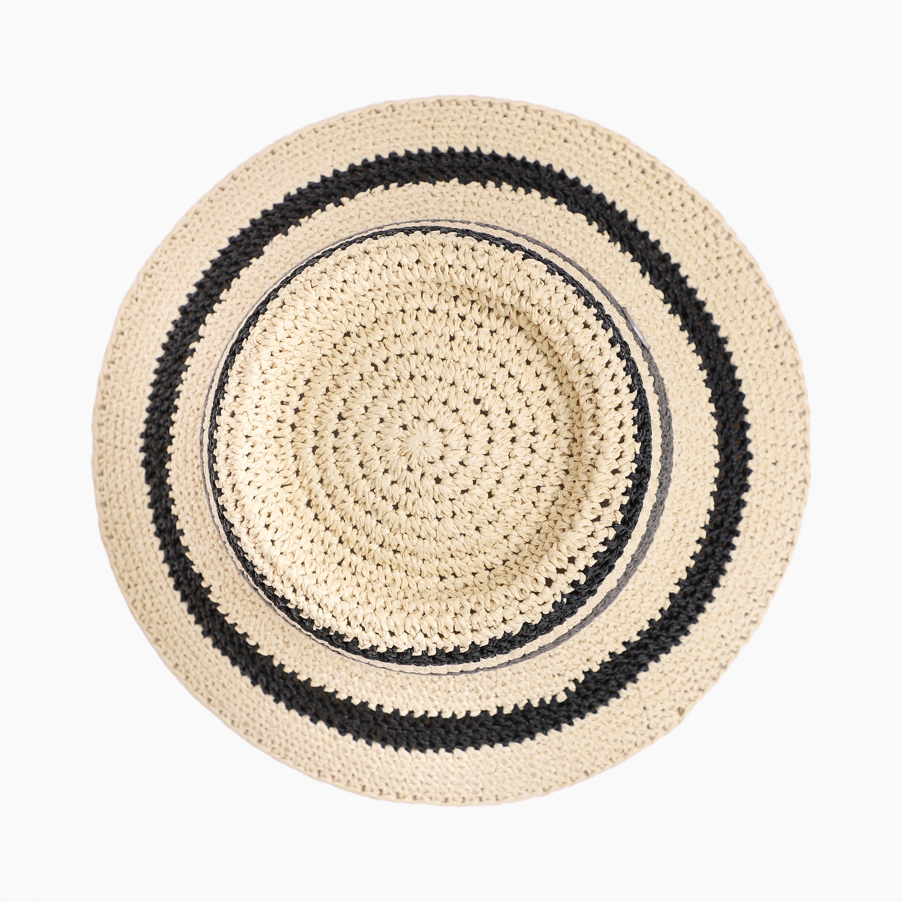 US Stock Wholesale Women's Paper Straw Bucket Hat with Wide Brim and UPF 50+ Sun Protection