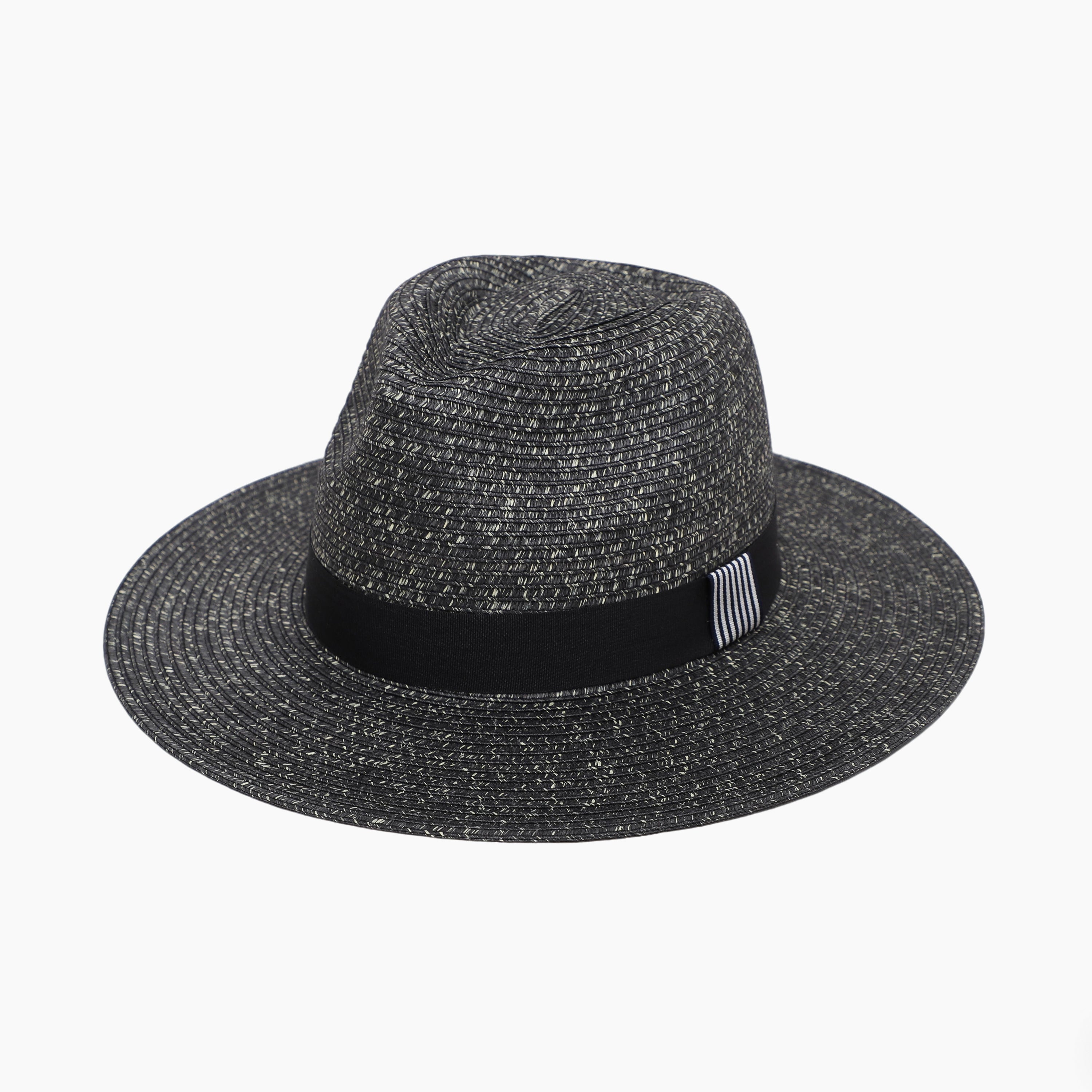 Wholesale Unisex Paper Straw Fedora Hat with  Flat Brim and UPF 50+ Sun Protection