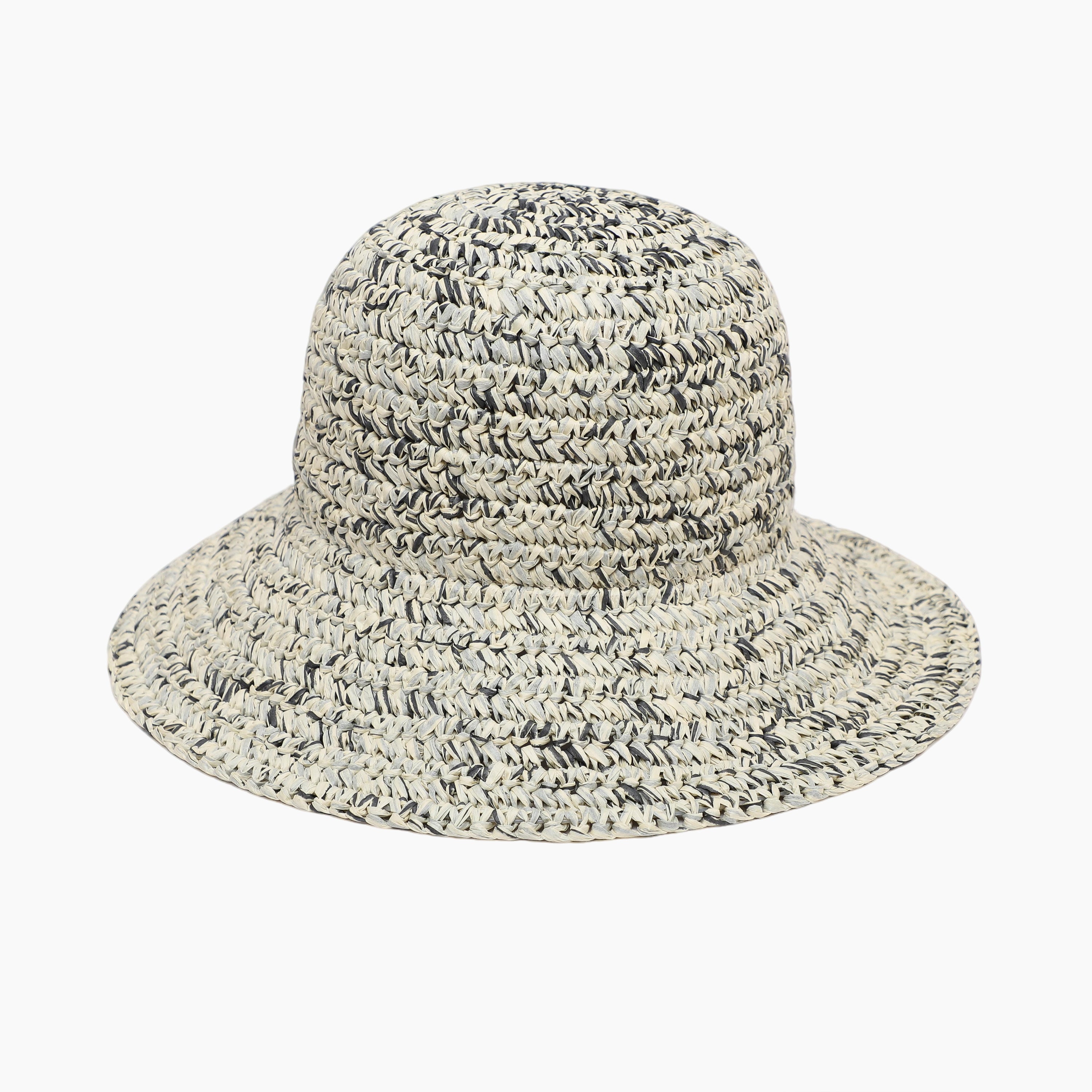 US Stock Wholesale Women's Paper Straw Bucket Hat with Wide Brim and UPF 50+ Sun Protection