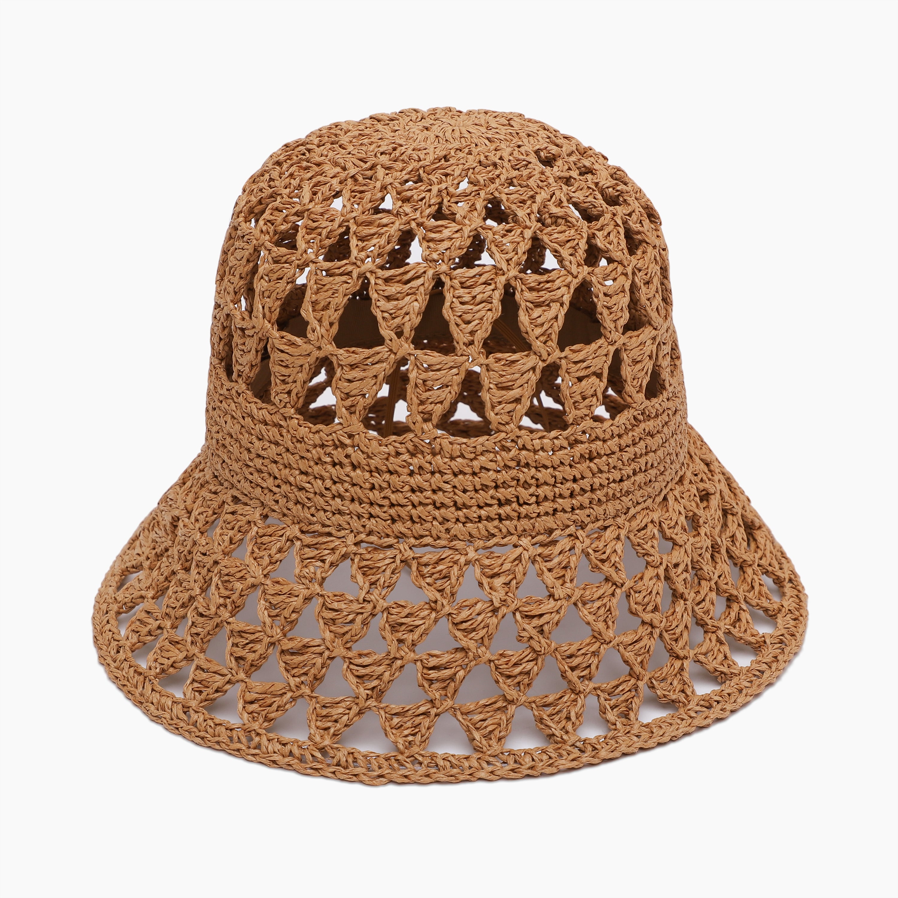 Wholesale Women's Paper Straw Bucket Hat with Wide Brim and UPF 50+ Sun Protection