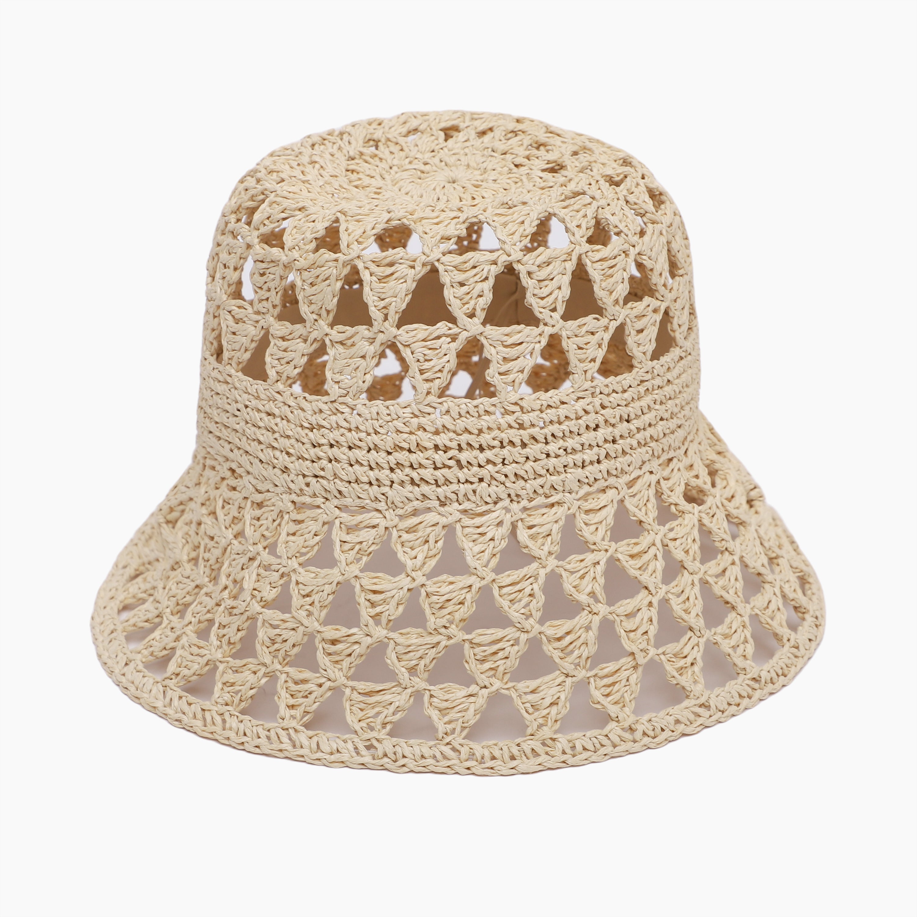 Wholesale Women's Paper Straw Bucket Hat with Wide Brim and UPF 50+ Sun Protection