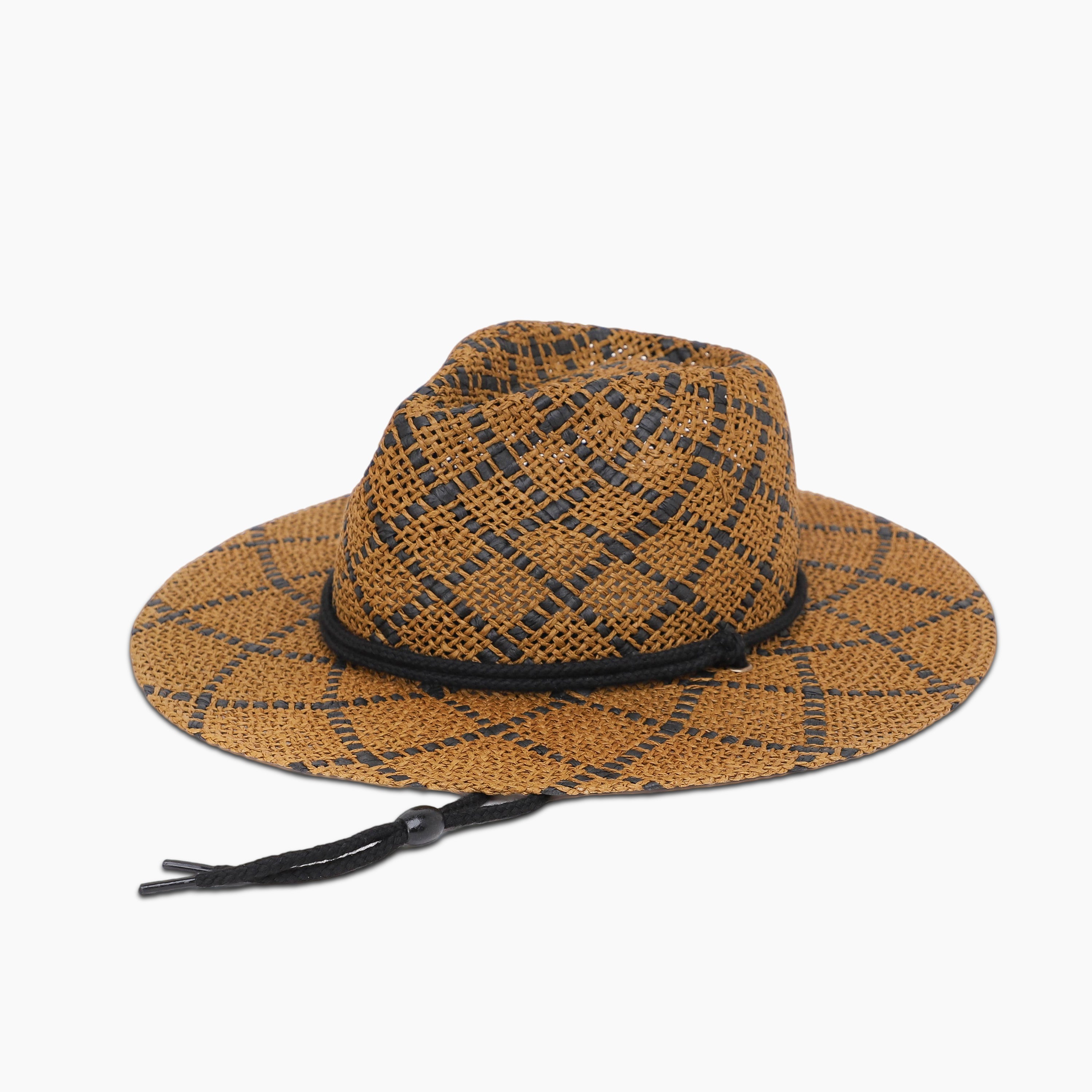 Wholesale Unisex Paper Straw Fedora Hat with  Flat Brim and UPF 50+ Sun Protection