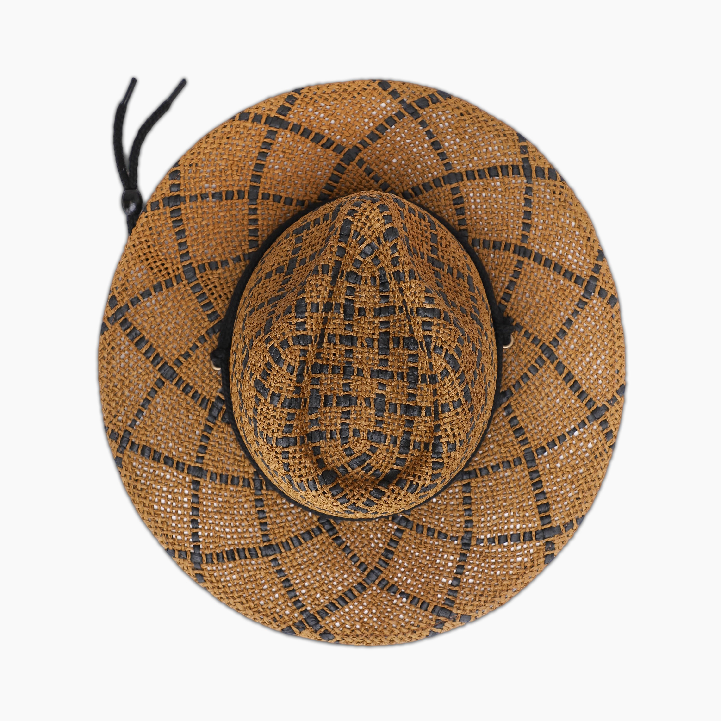 Wholesale Unisex Paper Straw Fedora Hat with  Flat Brim and UPF 50+ Sun Protection