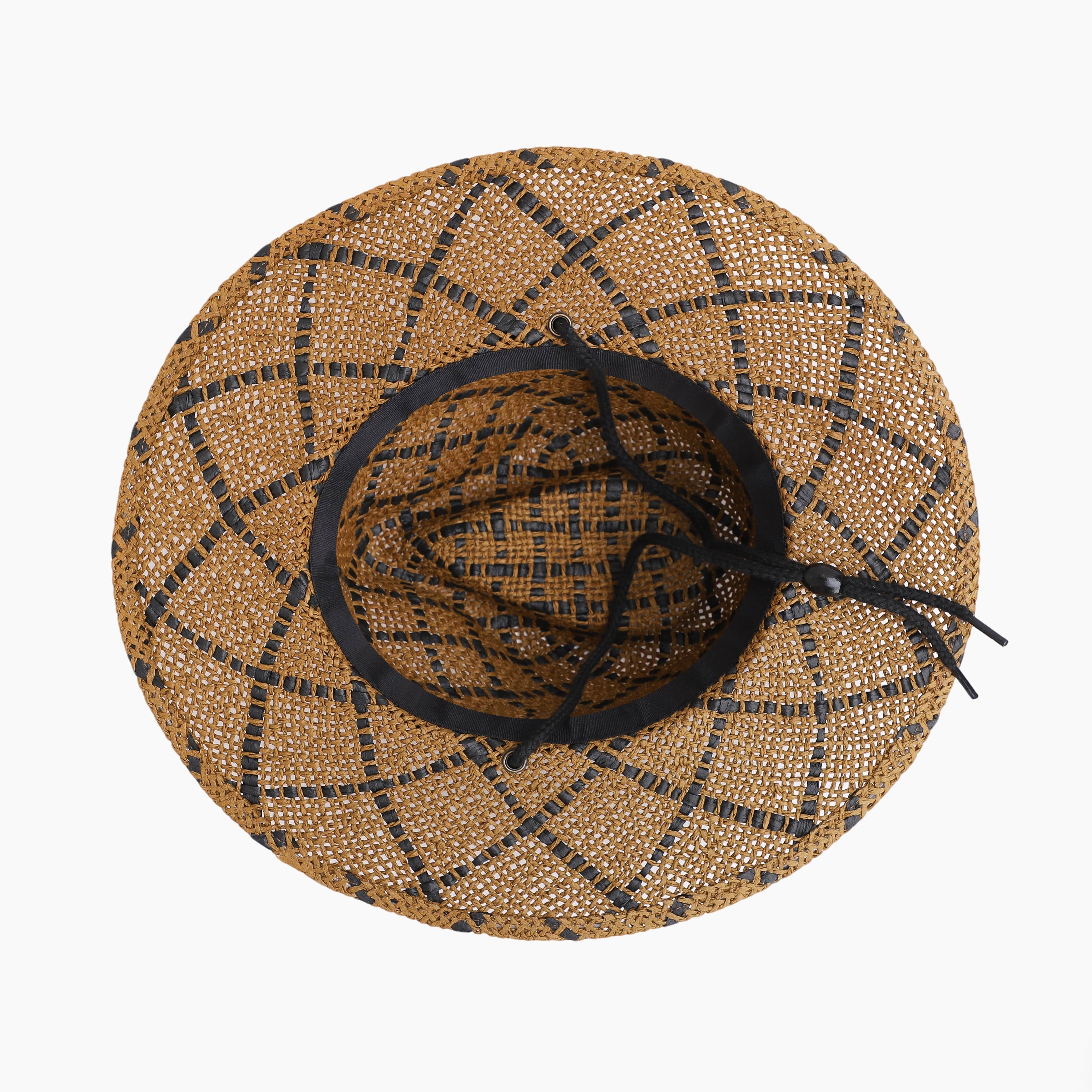 Wholesale Unisex Paper Straw Fedora Hat with  Flat Brim and UPF 50+ Sun Protection