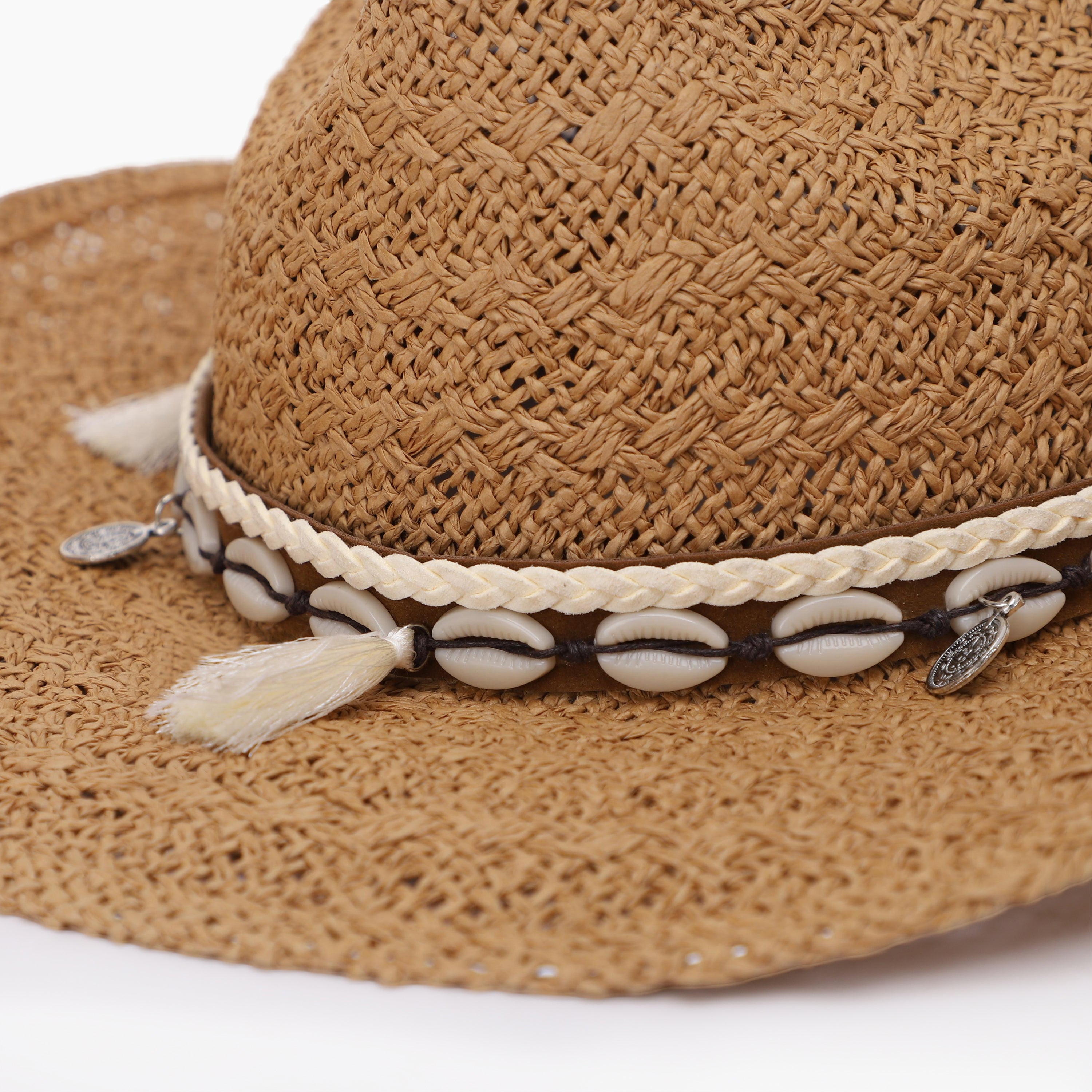 US Stock Wholesale Unisex Paper Straw Cowboy Hat with Upturned Brim and UPF 50+ Sun Protection