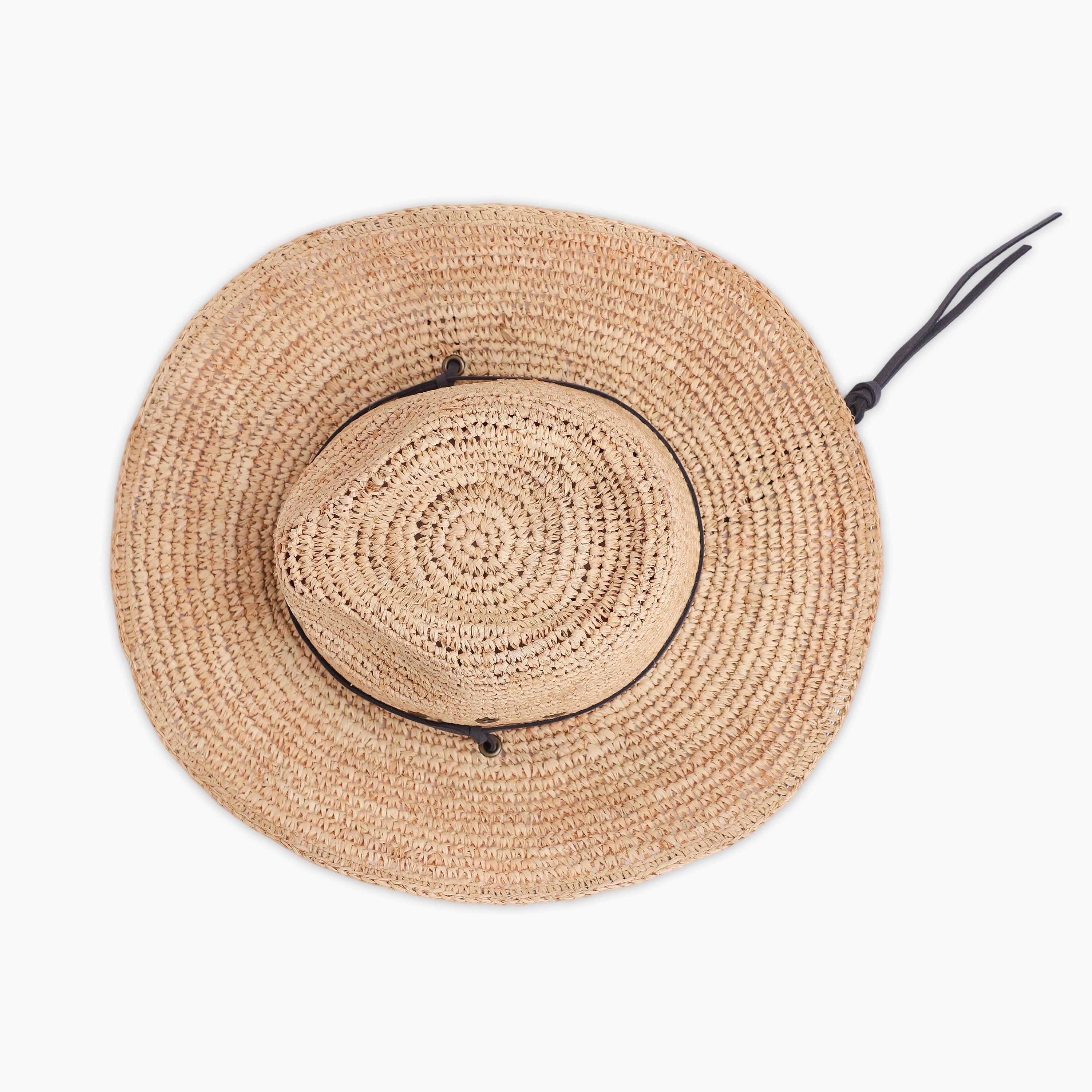 US Stock Wholesale Unisex Raffia Cowboy Hat with Upturned Brim and UPF 50+ Sun Protection