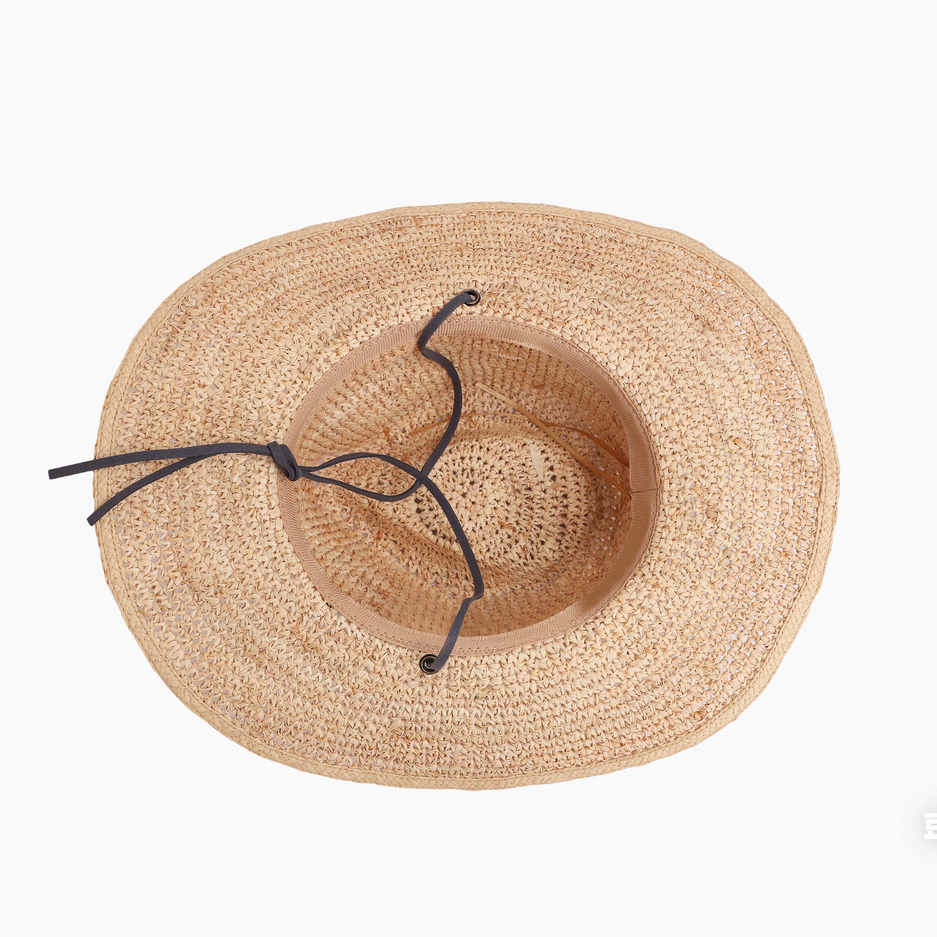 US Stock Wholesale Unisex Raffia Cowboy Hat with Upturned Brim and UPF 50+ Sun Protection