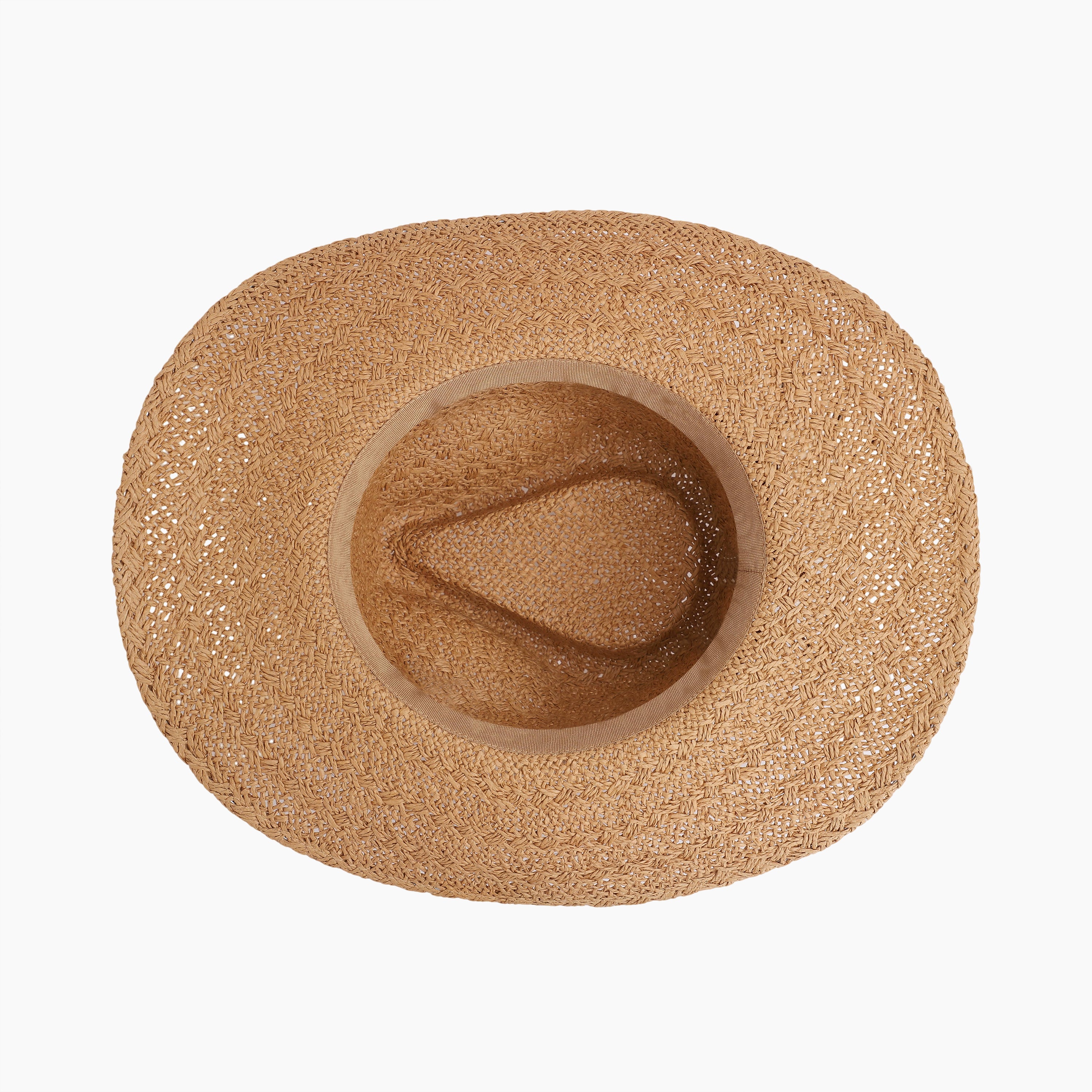 US Stock Wholesale Unisex Paper Straw Cowboy Hat with Upturned Brim and UPF 50+ Sun Protection