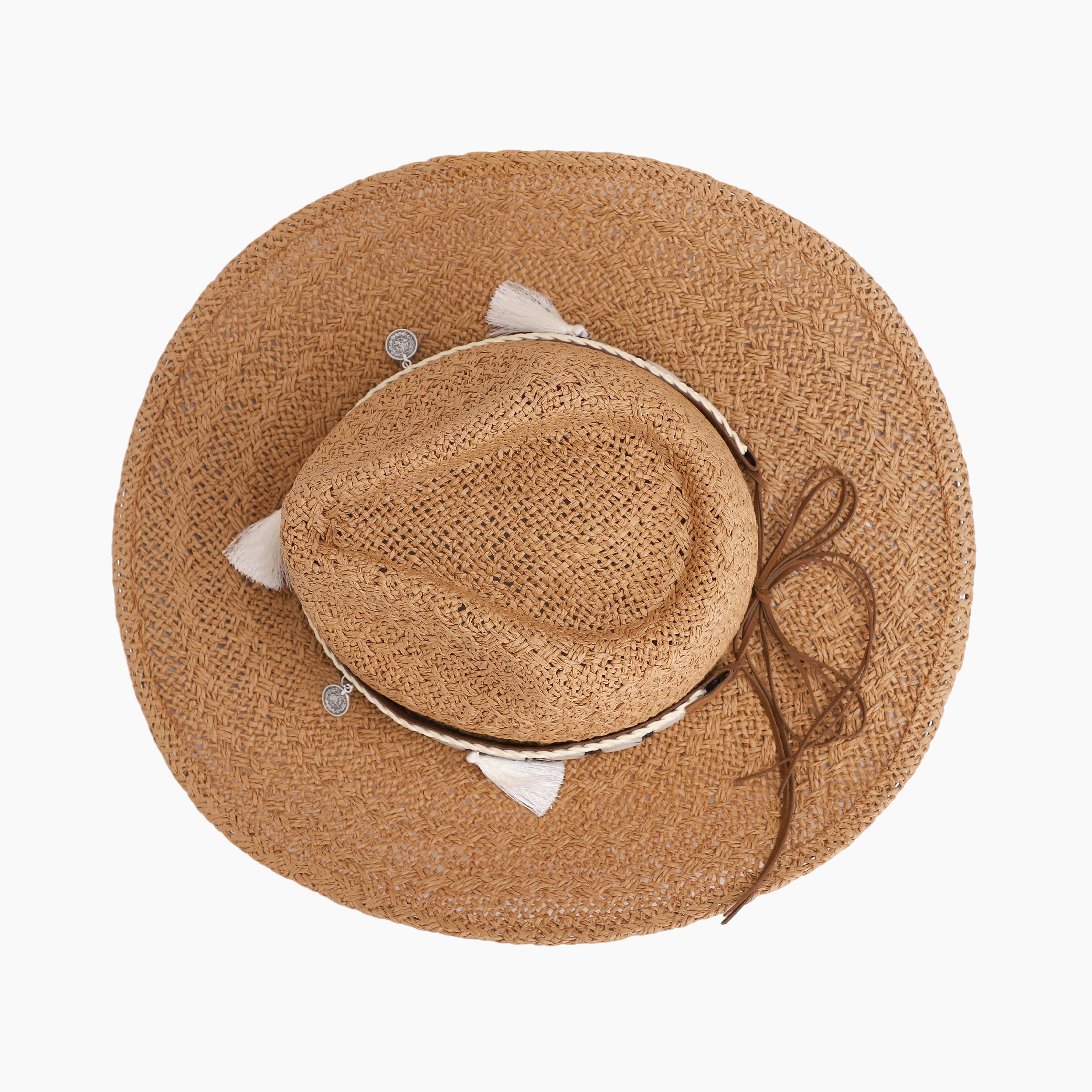 US Stock Wholesale Unisex Paper Straw Cowboy Hat with Upturned Brim and UPF 50+ Sun Protection