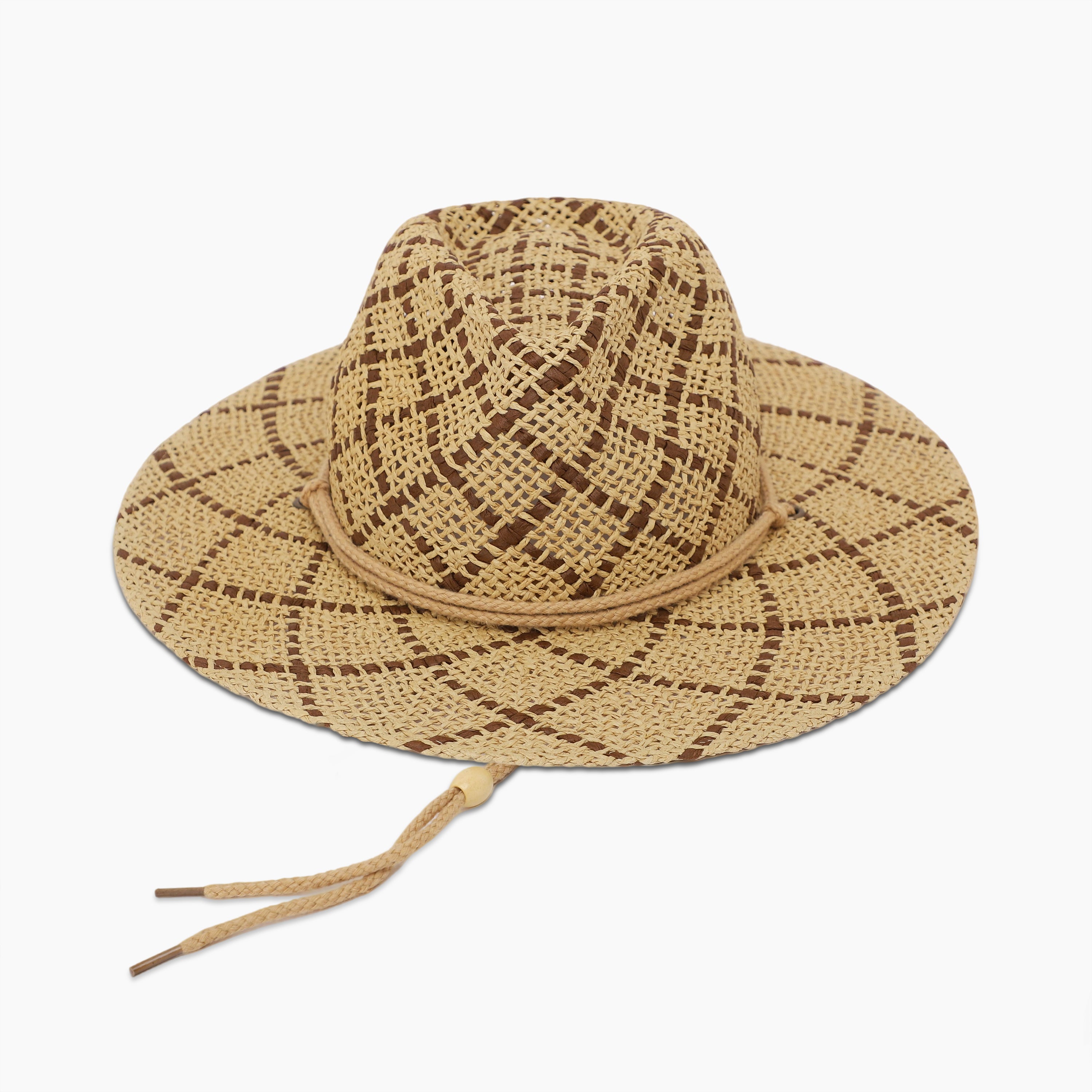 Wholesale Unisex Paper Straw Fedora Hat with  Flat Brim and UPF 50+ Sun Protection