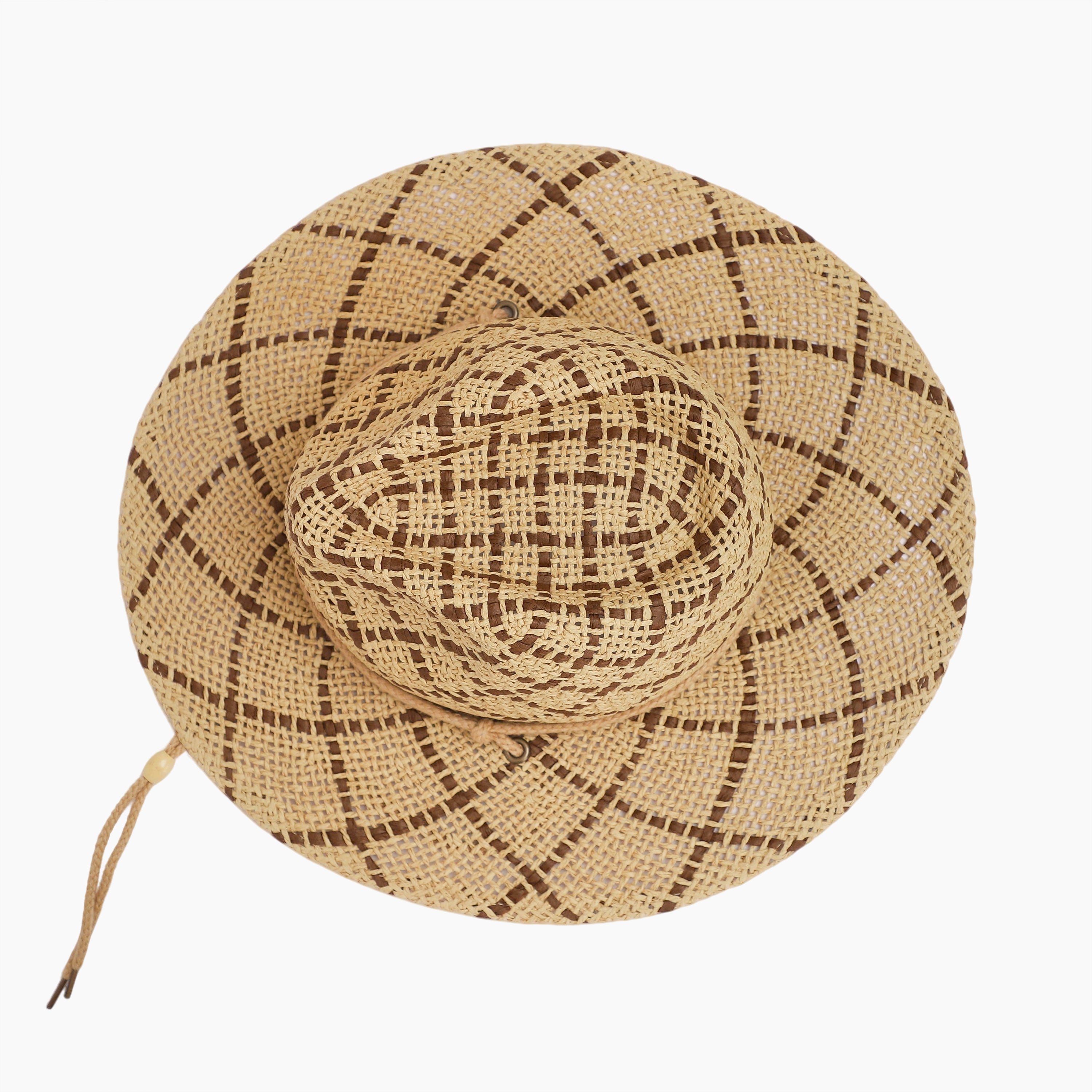 Wholesale Unisex Paper Straw Fedora Hat with  Flat Brim and UPF 50+ Sun Protection