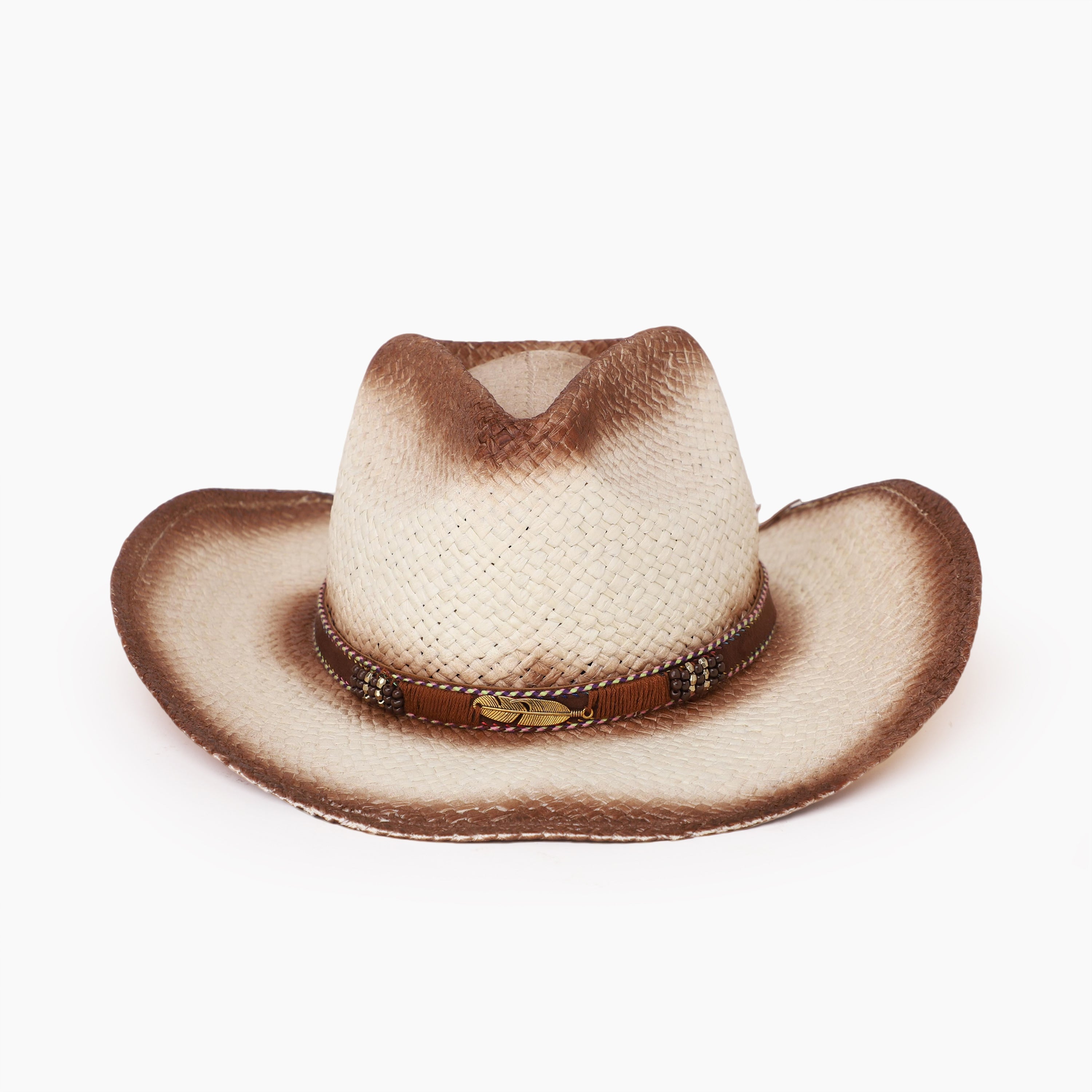 Wholesale Unisex Paper Straw Cowboy Hat with Upturned Brim and UPF 50+ Sun Protection