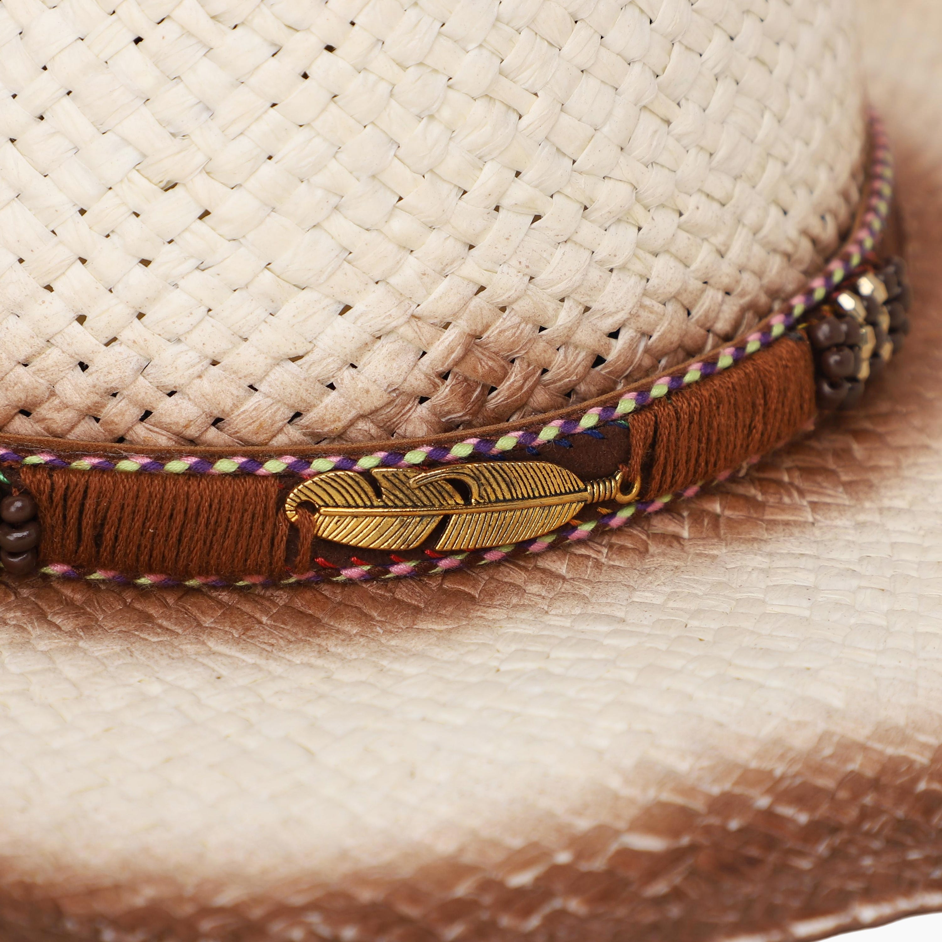 Wholesale Unisex Paper Straw Cowboy Hat with Upturned Brim and UPF 50+ Sun Protection