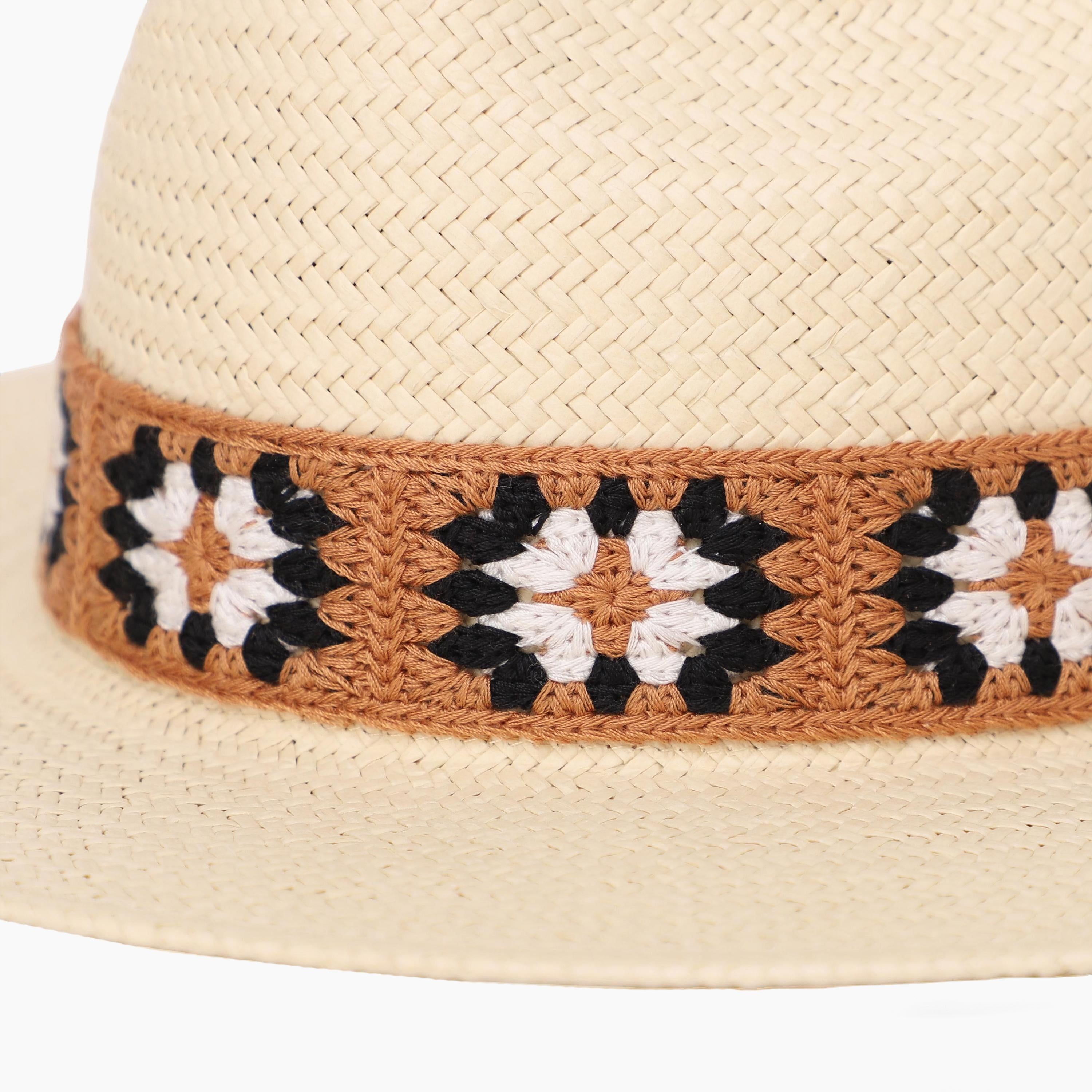 Wholesale Women's Paper Braid Fedora Hat with  Narrow Brim and UPF 50+ Sun Protection