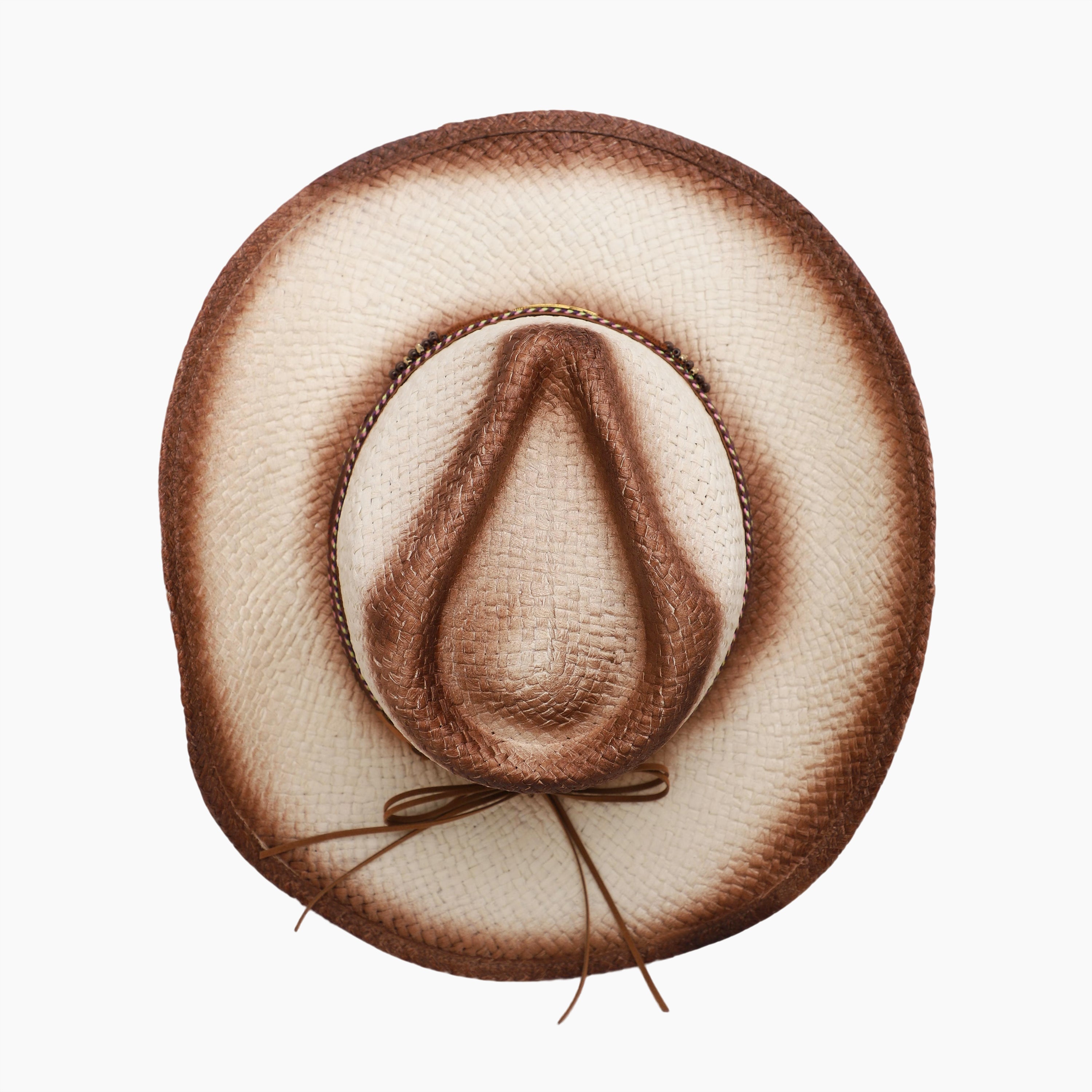 Wholesale Unisex Paper Straw Cowboy Hat with Upturned Brim and UPF 50+ Sun Protection