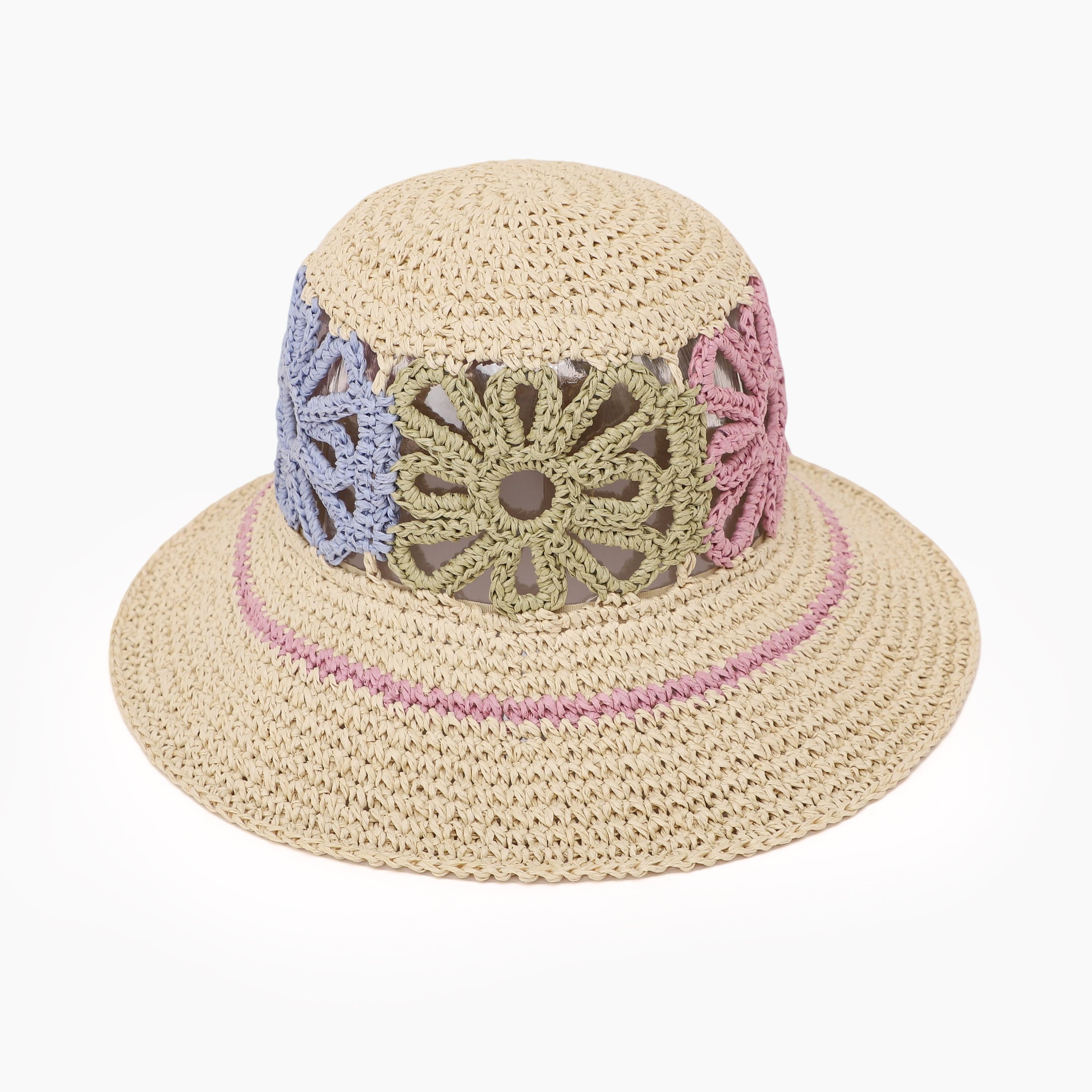 Wholesale Women's Paper Straw Bucket Hat with Wide Brim and UPF 50+ Sun Protection