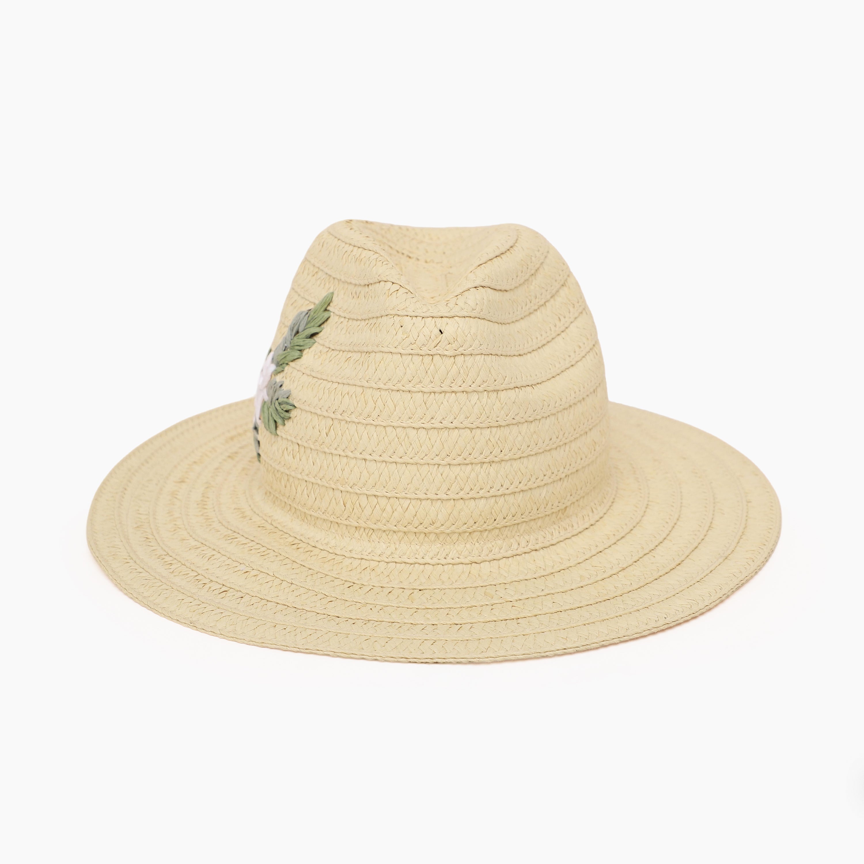 Wholesale Women's Paper Straw Fedora Hat with  Flat Brim and UPF 50+ Sun Protection