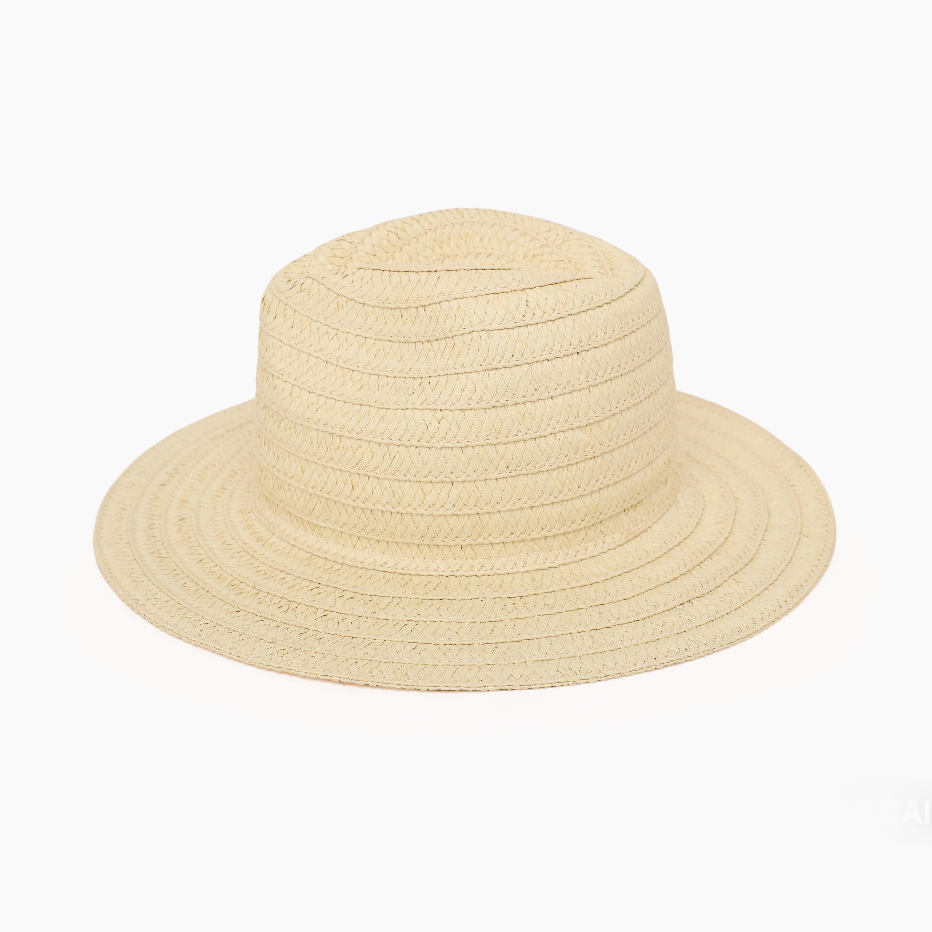 Wholesale Women's Paper Straw Fedora Hat with  Flat Brim and UPF 50+ Sun Protection