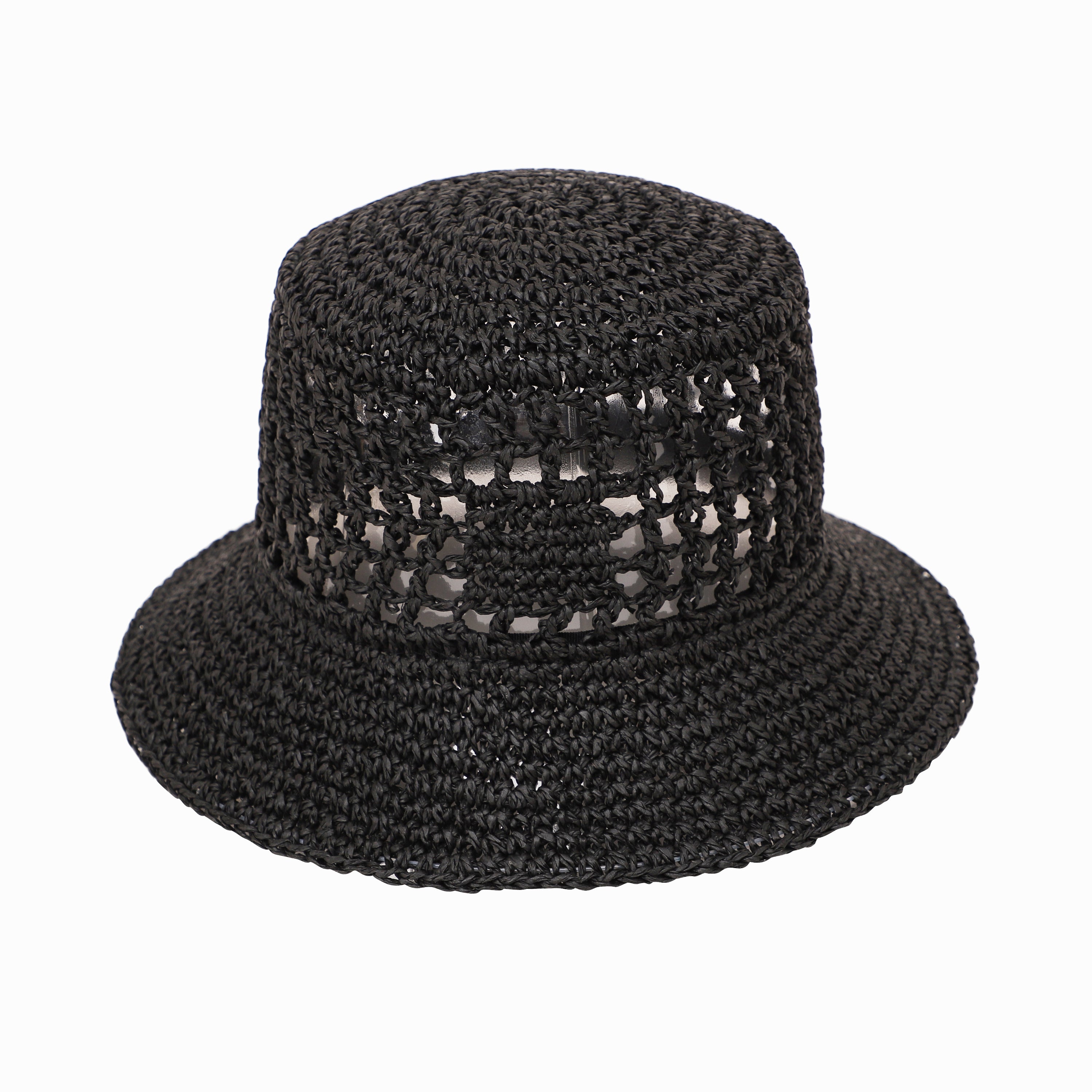 US Stock Wholesale Women's Paper Straw Bucket Hat with  Narrow Brim and UPF 50+ Sun Protection