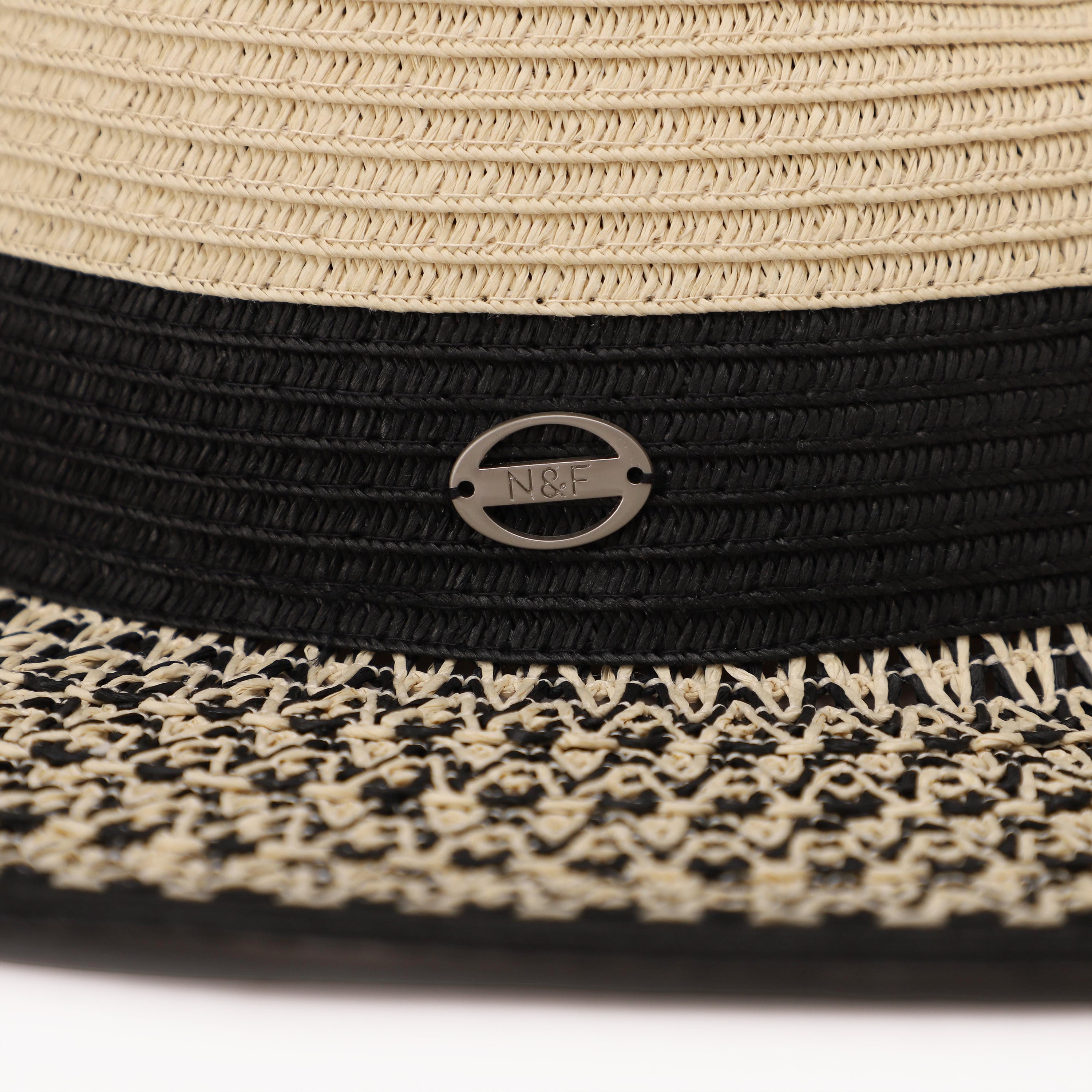 Wholesale Unisex Paper Straw Fedora Hat with  Flat Brim and UPF 50+ Sun Protection