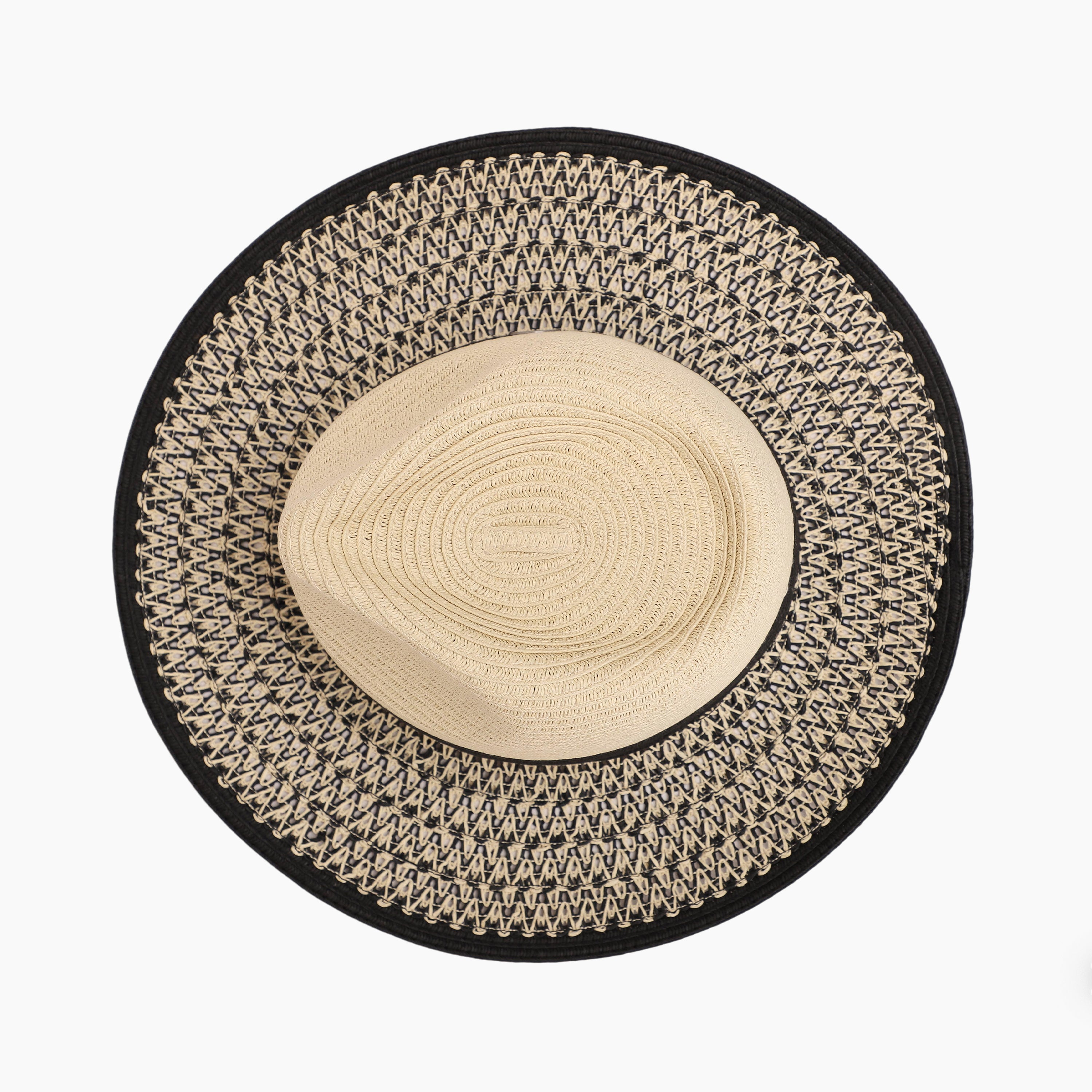 Wholesale Unisex Paper Straw Fedora Hat with  Flat Brim and UPF 50+ Sun Protection