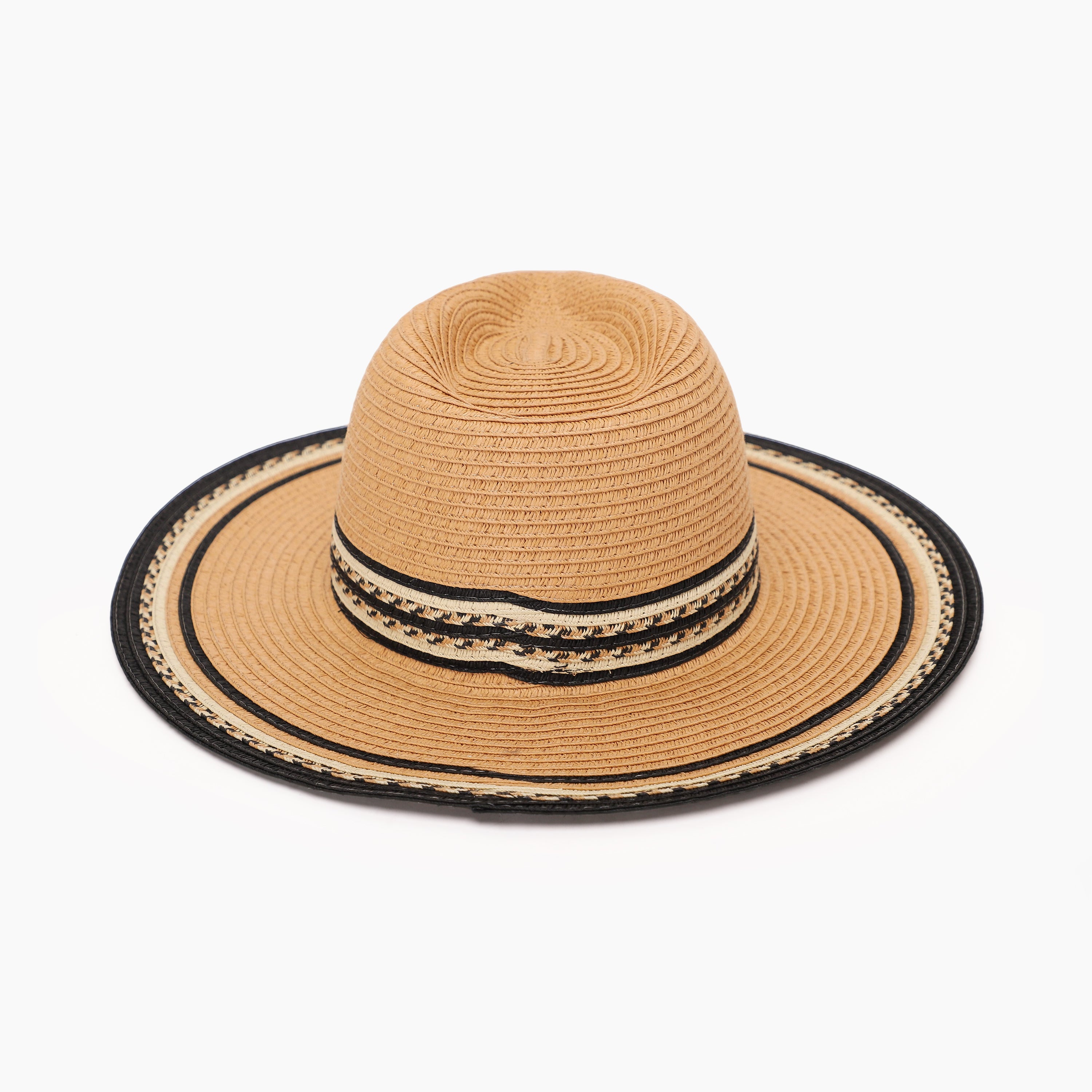 Wholesale Unisex Paper Straw Fedora Hat with  Flat Brim and UPF 50+ Sun Protection