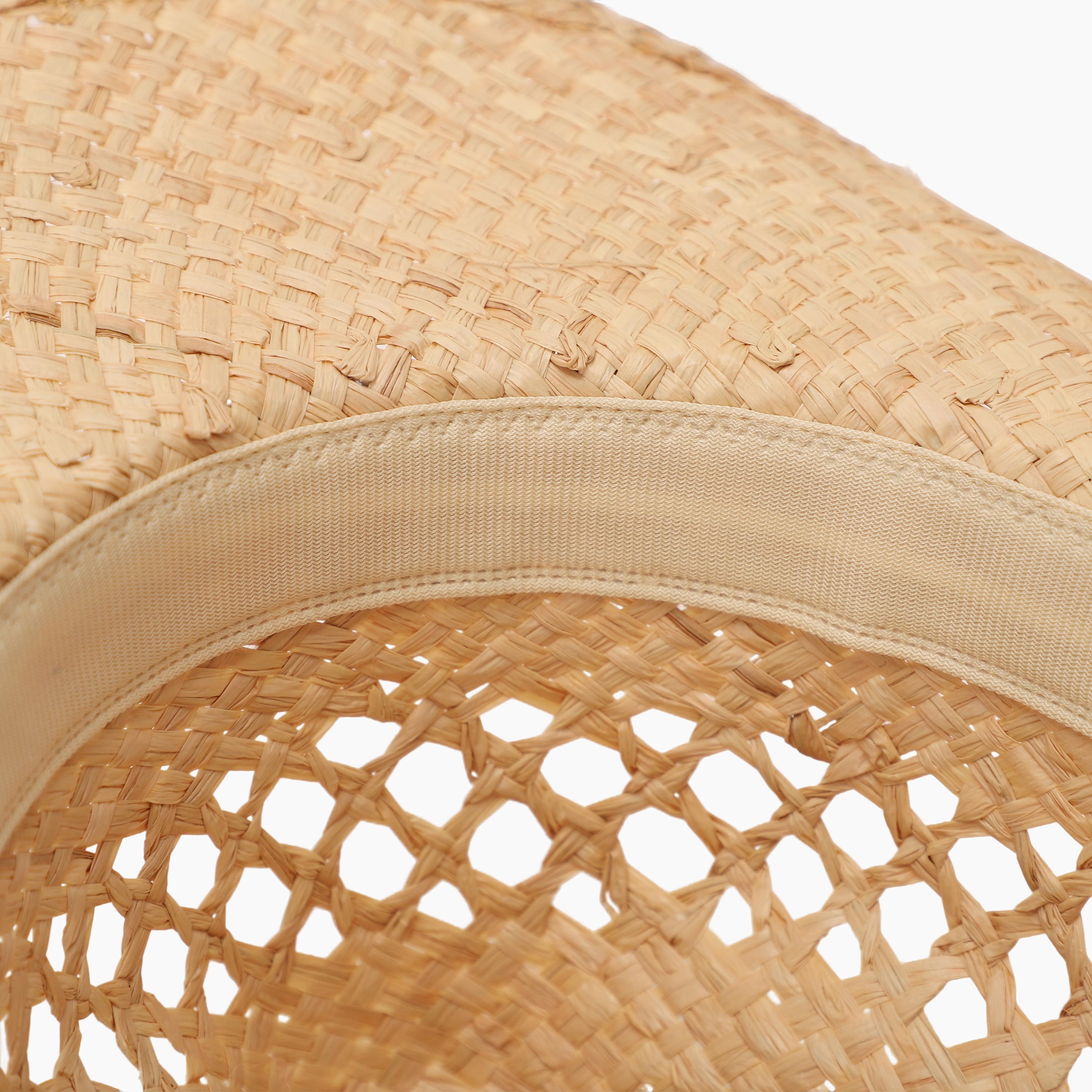 Wholesale Unisex Raffia Cowboy Hat with Upturned Brim and UPF 50+ Sun Protection