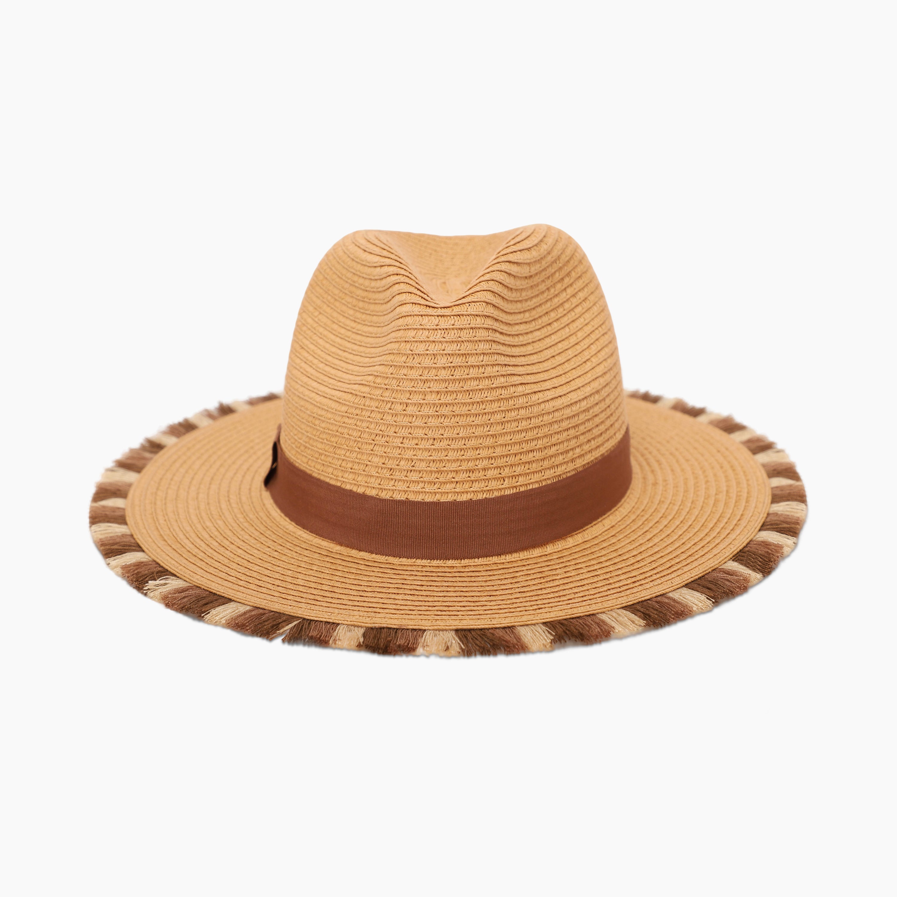 Wholesale Unisex Paper Straw Fedora Hat with  Flat Brim and UPF 50+ Sun Protection
