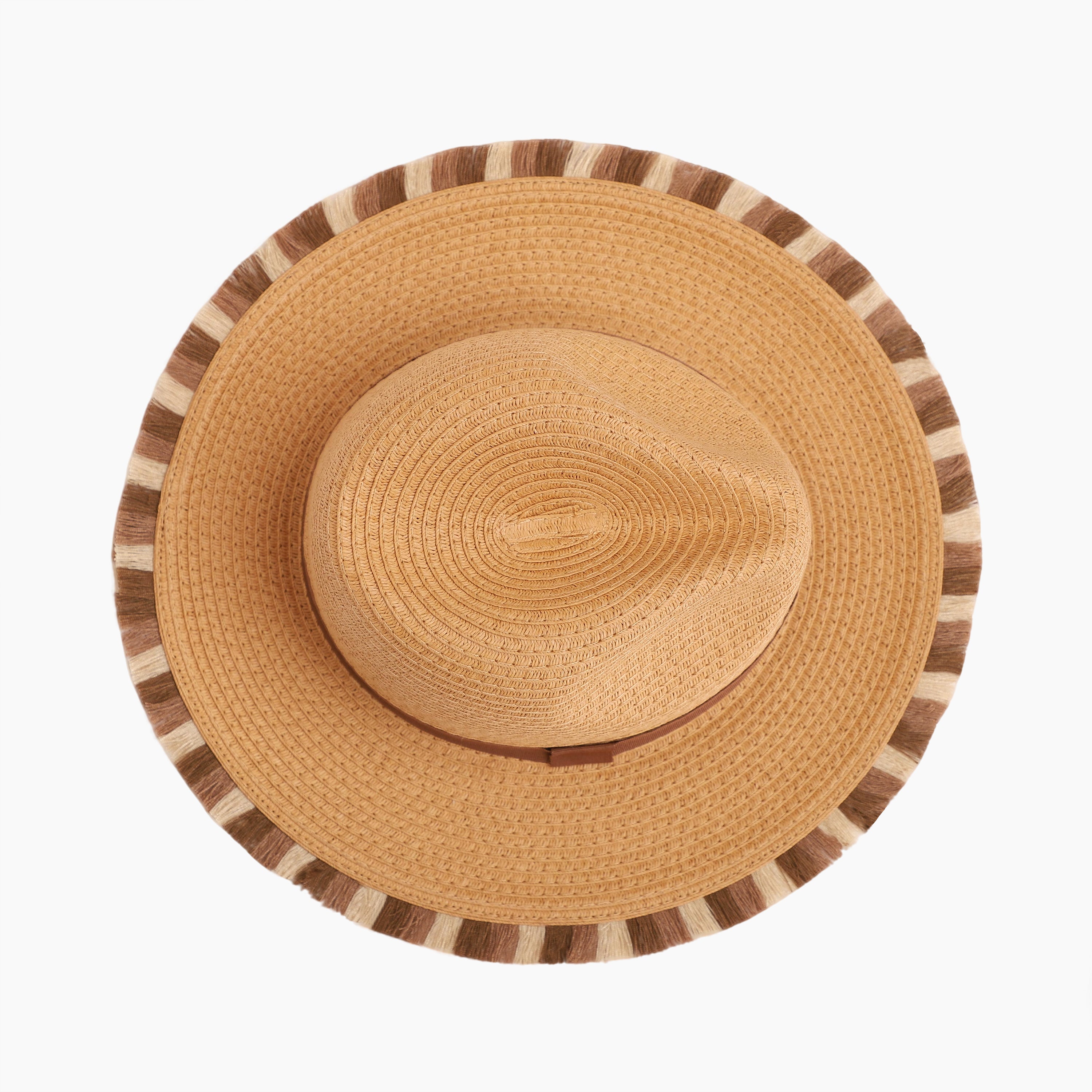 Wholesale Unisex Paper Straw Fedora Hat with  Flat Brim and UPF 50+ Sun Protection