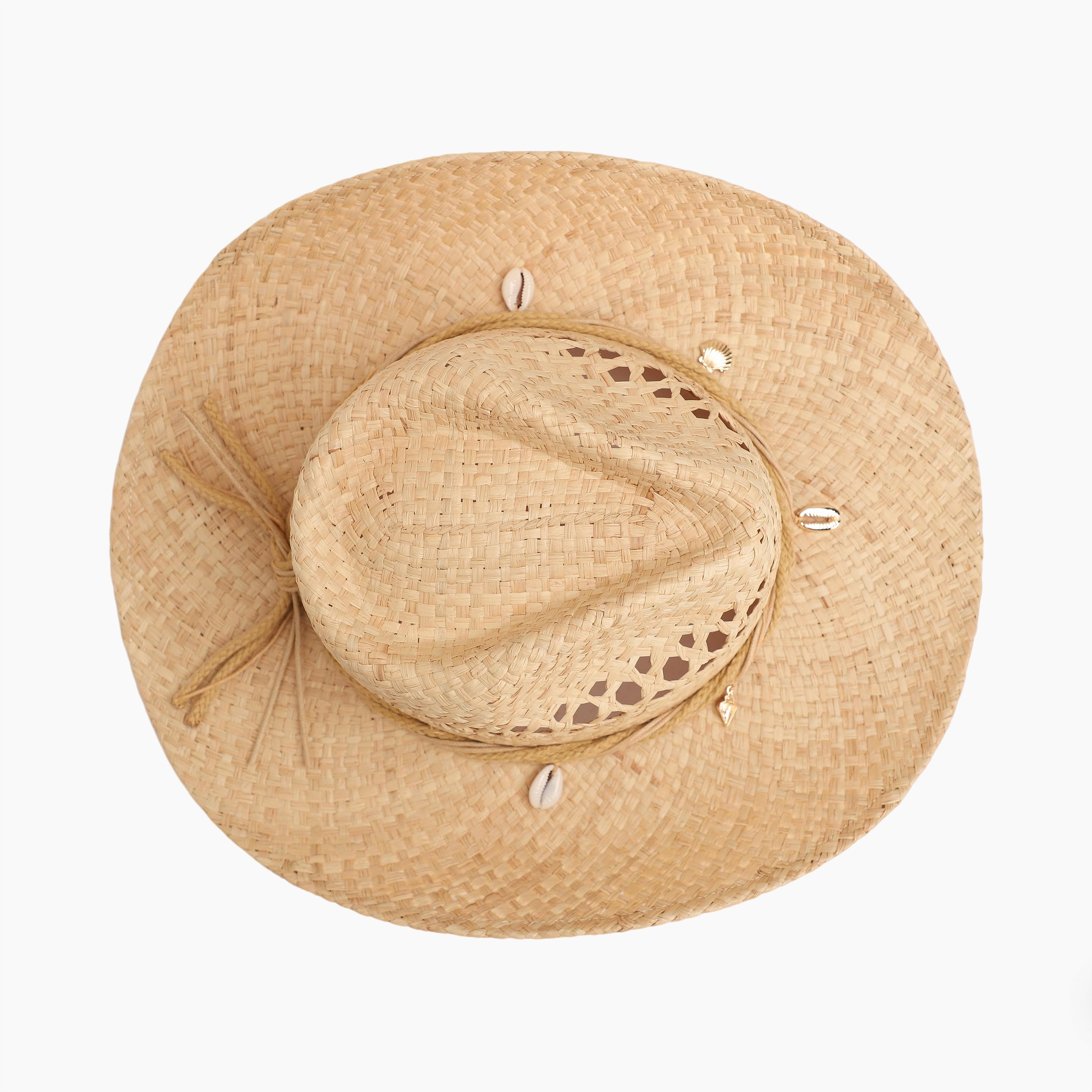 Wholesale Unisex Raffia Cowboy Hat with Upturned Brim and UPF 50+ Sun Protection