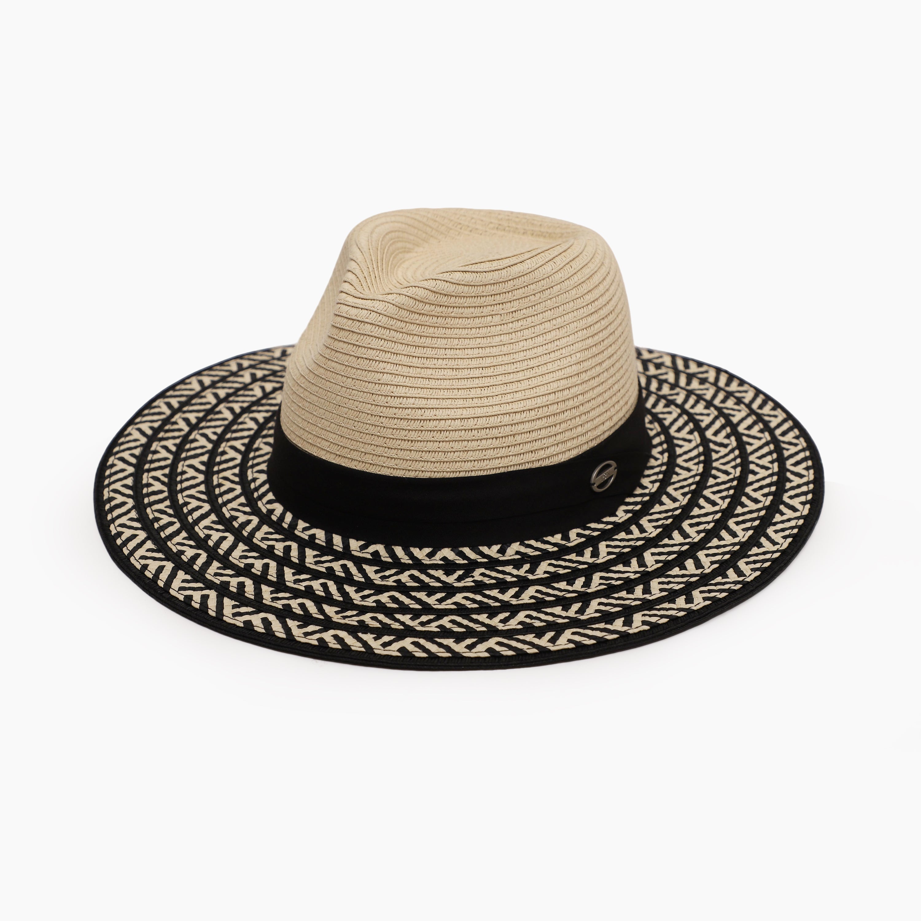 US Stock Wholesale Unisex Paper Straw Fedora Hat with  Flat Brim and UPF 50+ Sun Protection