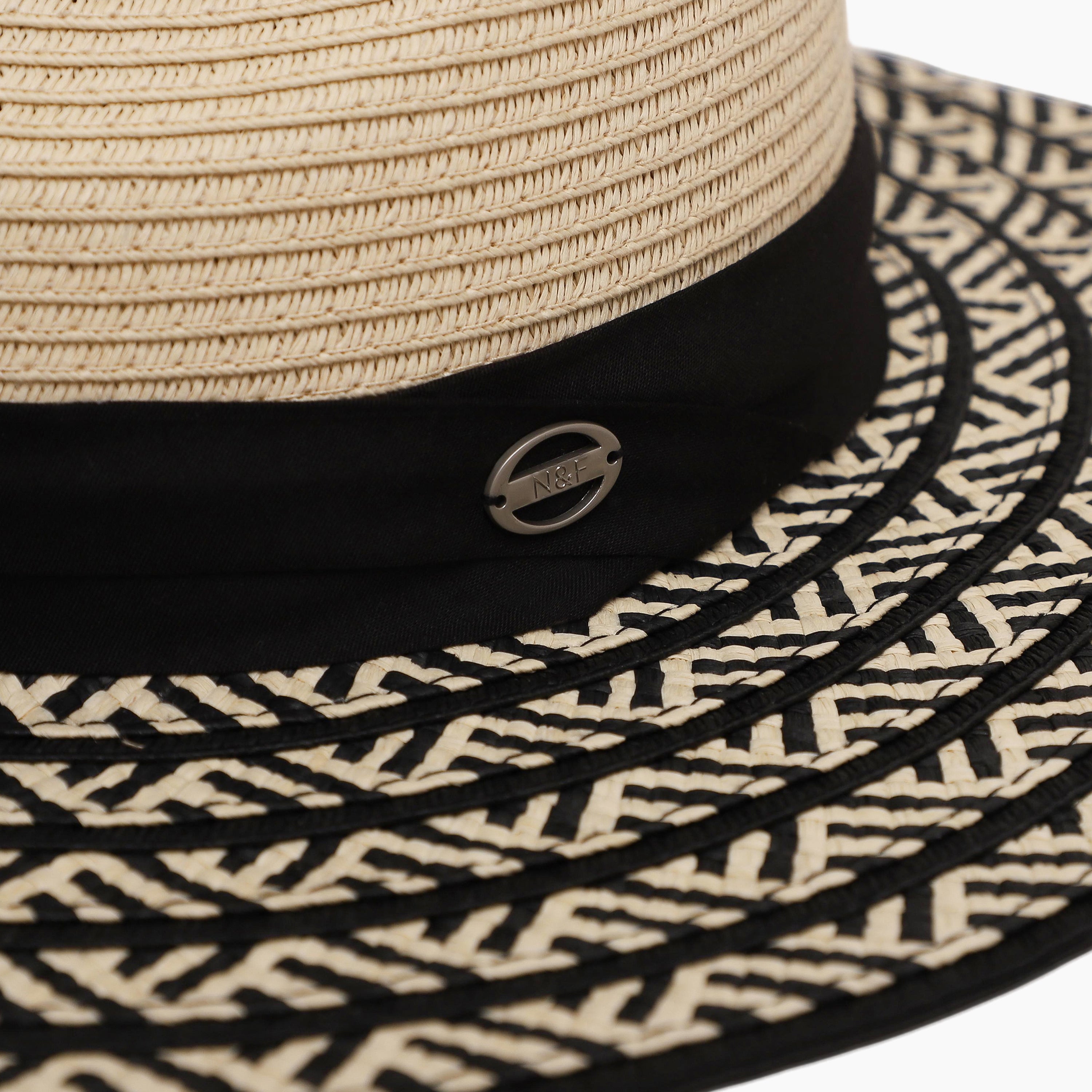 US Stock Wholesale Unisex Paper Straw Fedora Hat with  Flat Brim and UPF 50+ Sun Protection