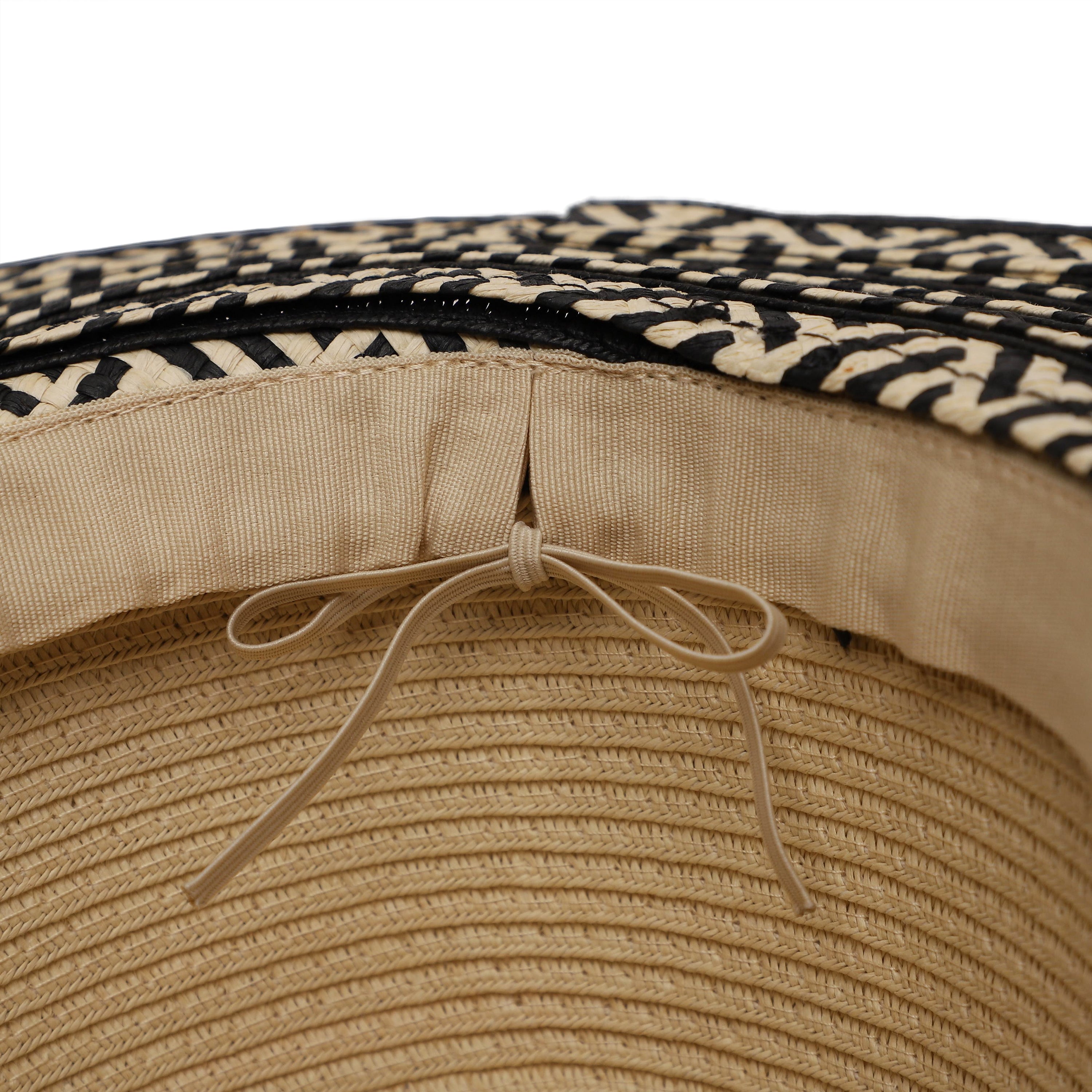 US Stock Wholesale Unisex Paper Straw Fedora Hat with  Flat Brim and UPF 50+ Sun Protection