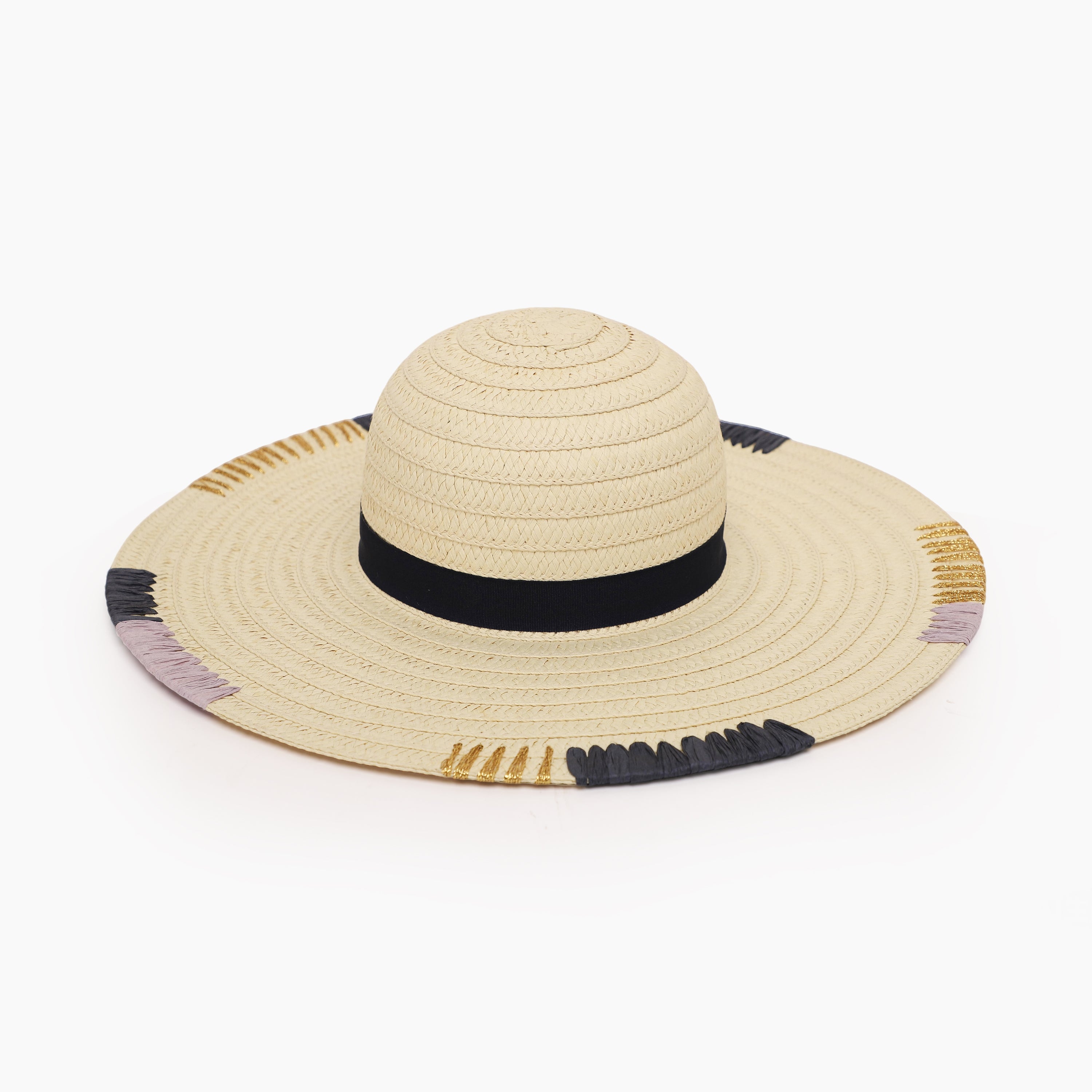 US Stock Wholesale Women's Paper Straw Sun Hat with Wide Brim and UPF 50+ Sun Protection