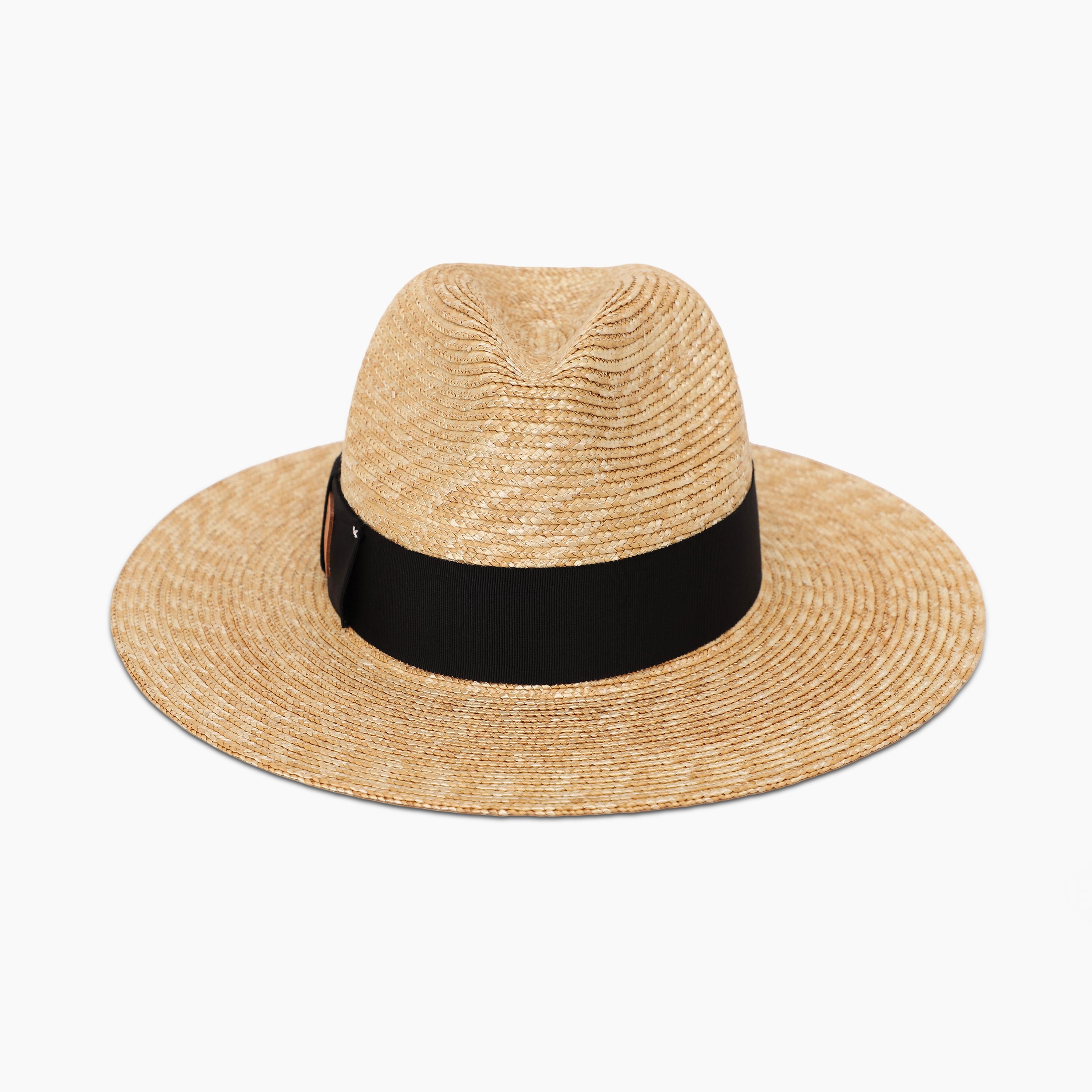 Wholesale Unisex Wheat Straw Fedora Hat with  Flat Brim and UPF 50+ Sun Protection