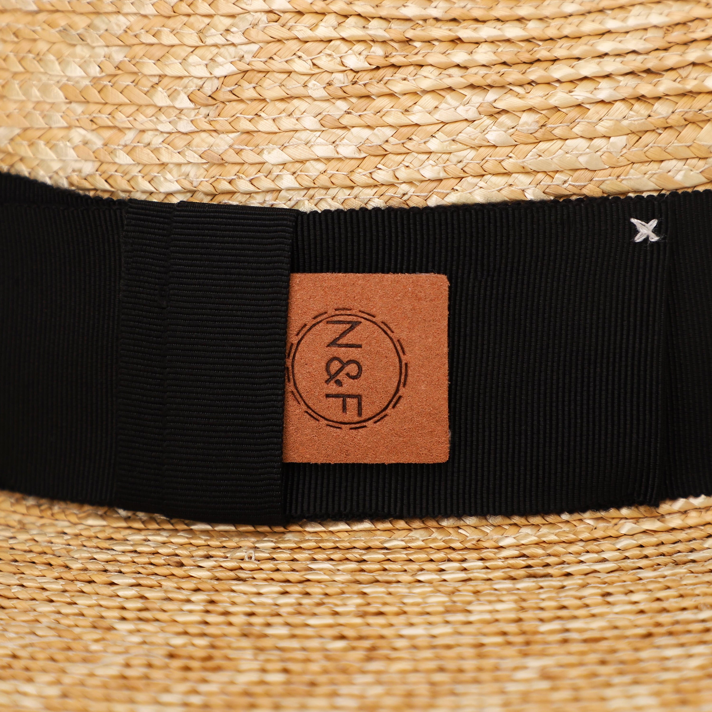 Wholesale Unisex Wheat Straw Fedora Hat with  Flat Brim and UPF 50+ Sun Protection