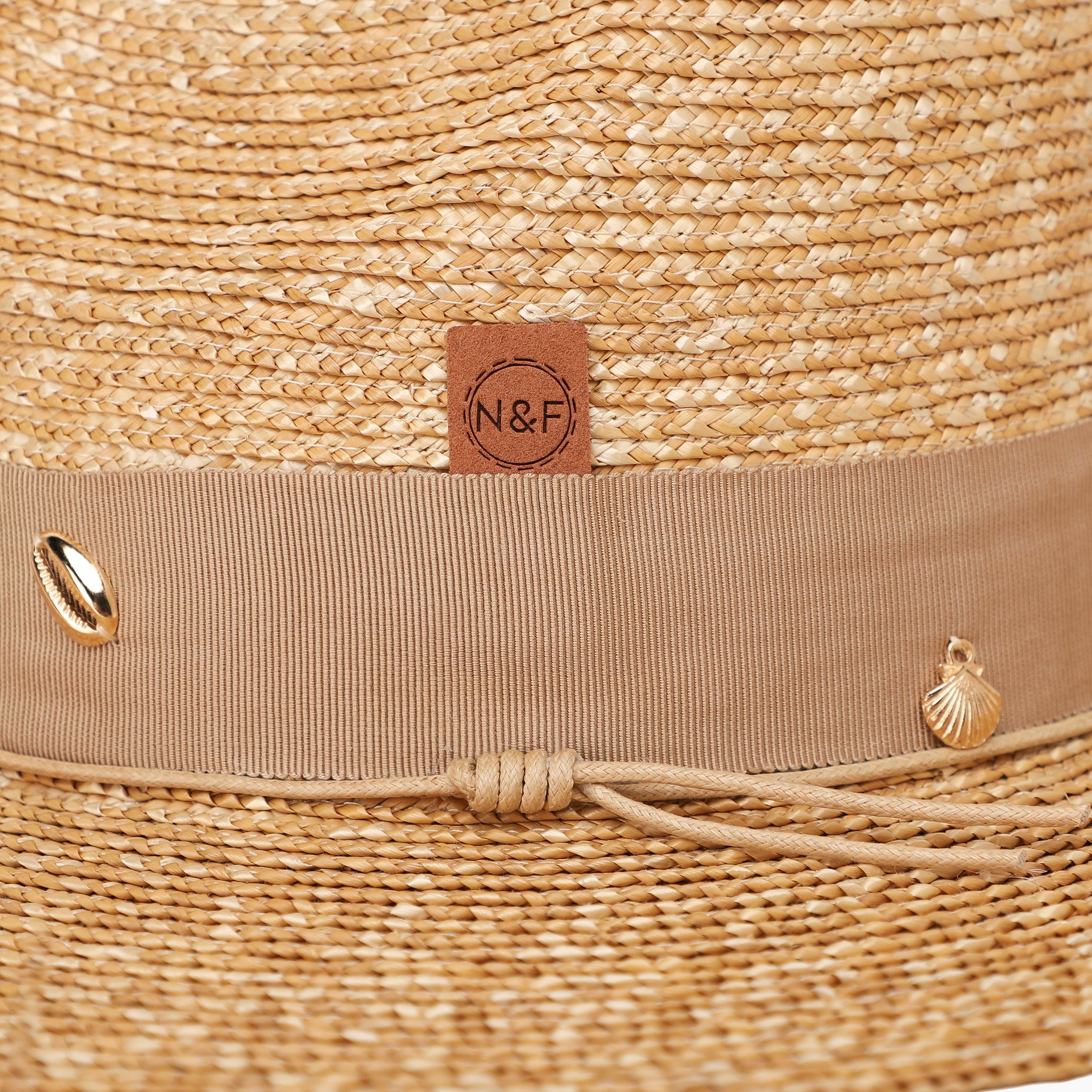 US Stock Wholesale Women's Wheat Straw Fedora Hat with  Flat Brim and UPF 50+ Sun Protection