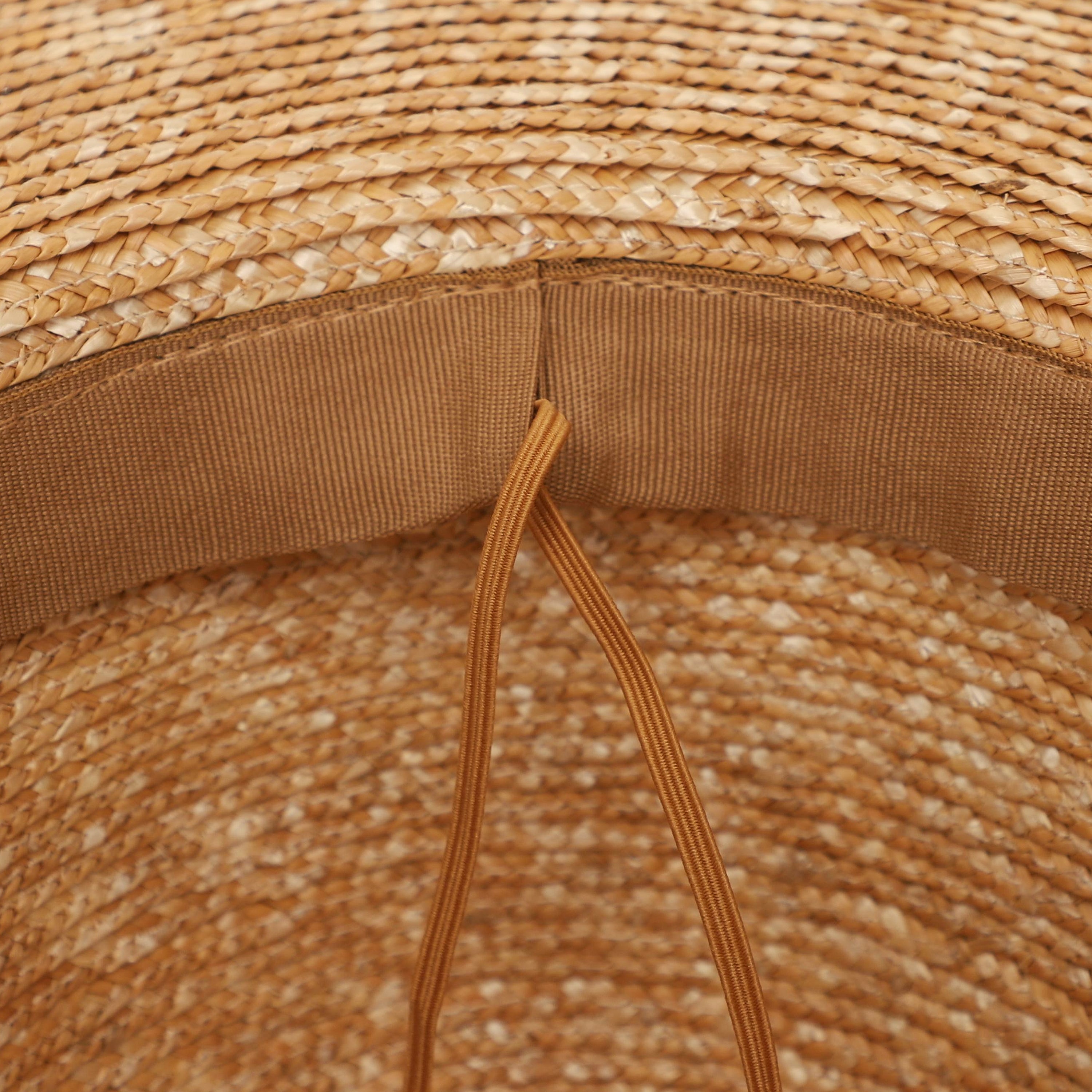US Stock Wholesale Women's Wheat Straw Fedora Hat with  Flat Brim and UPF 50+ Sun Protection