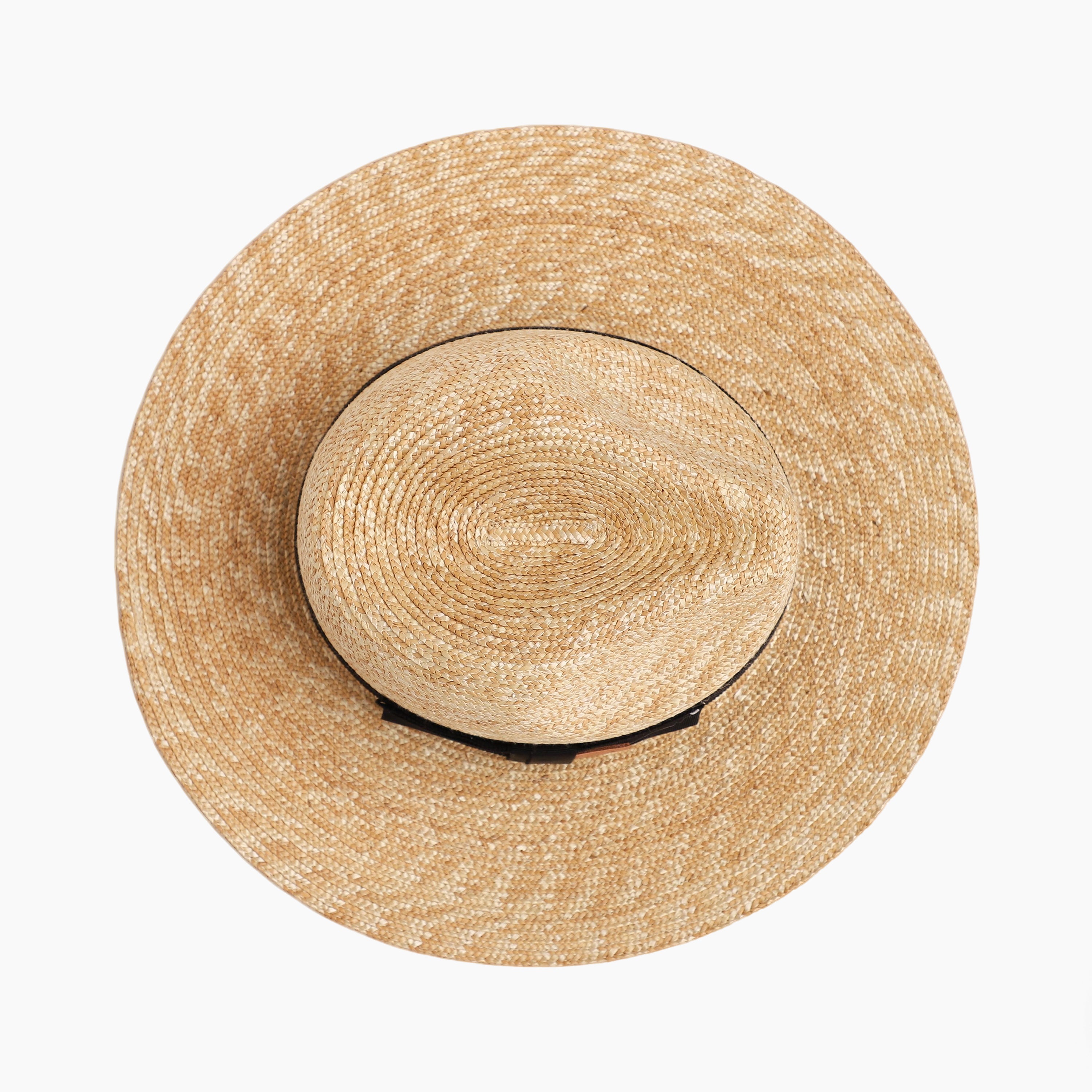 Wholesale Unisex Wheat Straw Fedora Hat with  Flat Brim and UPF 50+ Sun Protection