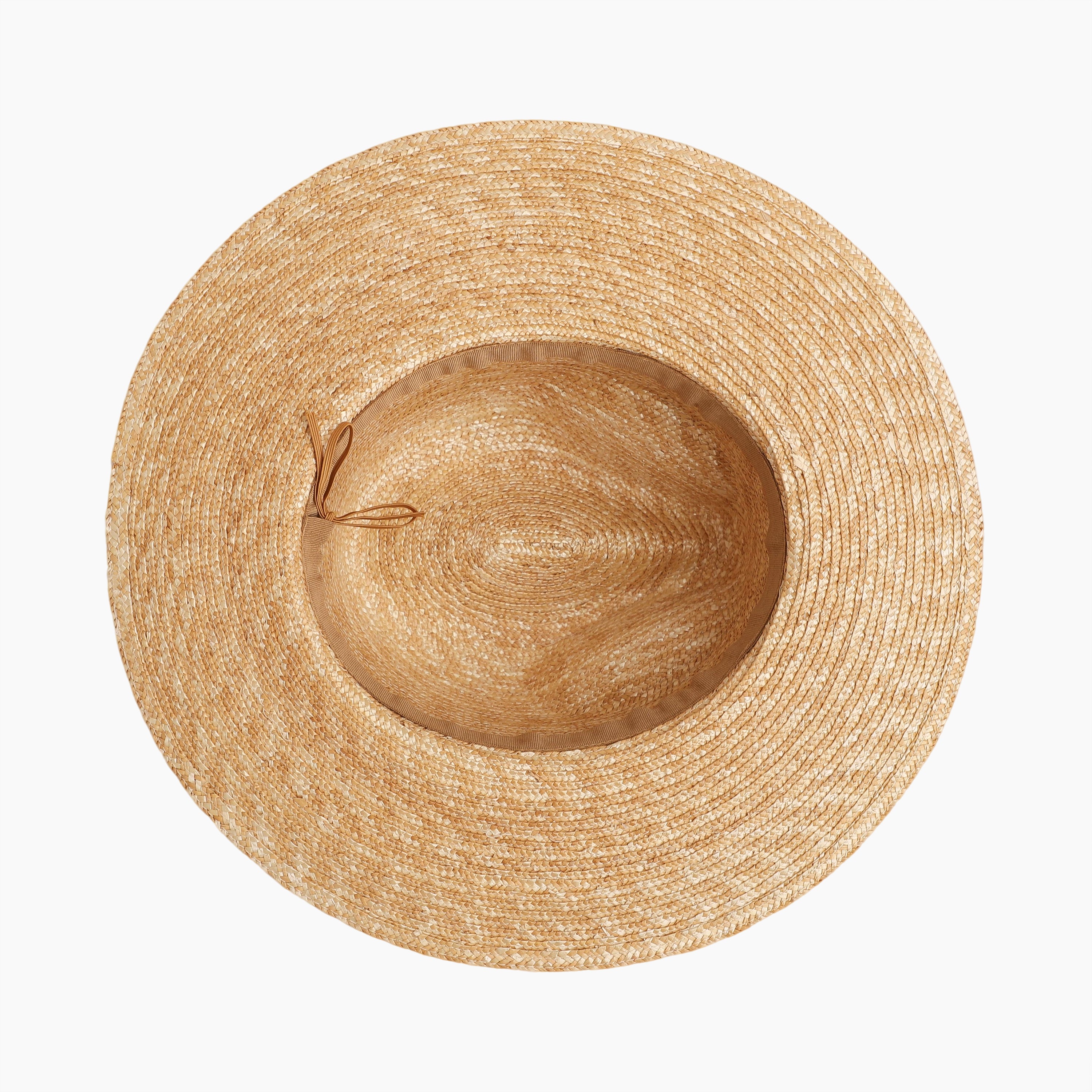 Wholesale Unisex Wheat Straw Fedora Hat with  Flat Brim and UPF 50+ Sun Protection
