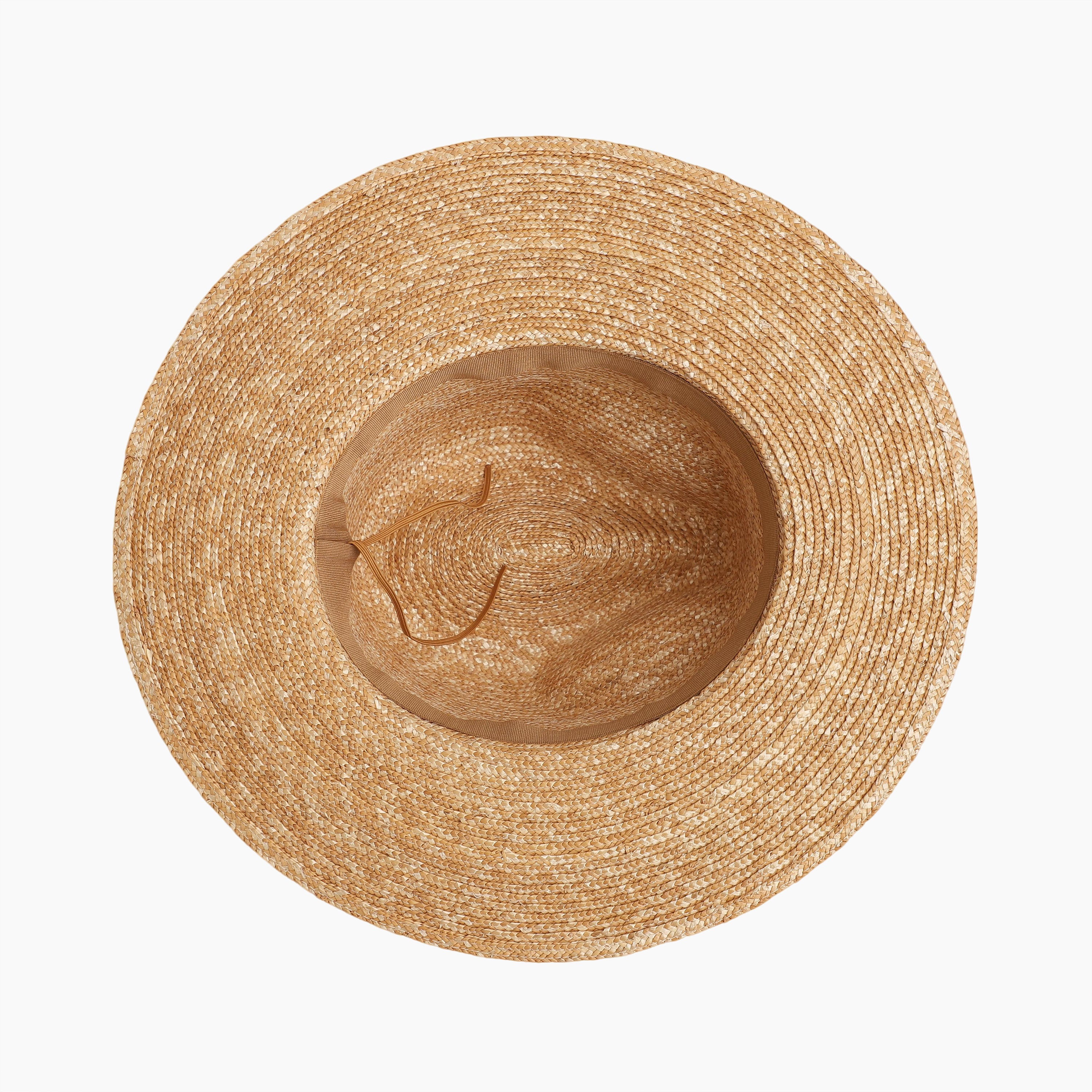 US Stock Wholesale Women's Wheat Straw Fedora Hat with  Flat Brim and UPF 50+ Sun Protection